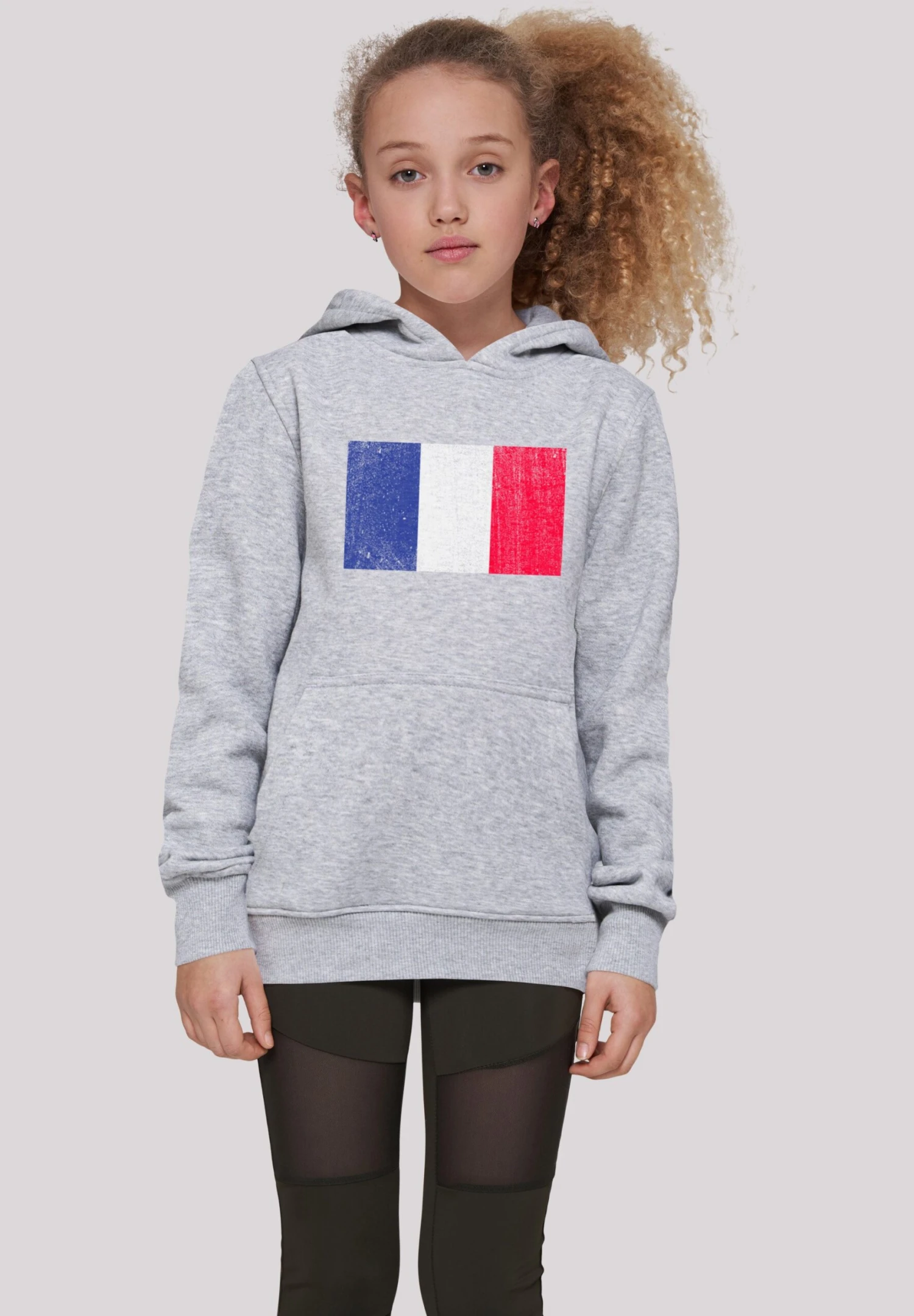 F4NT4STIC Frankreich Flagge Distressed - Hoodie - Heather Grey 4 F4NT4STIC Frankreich Flagge Distressed - Hoodie - Heather Grey - Afbeelding 2