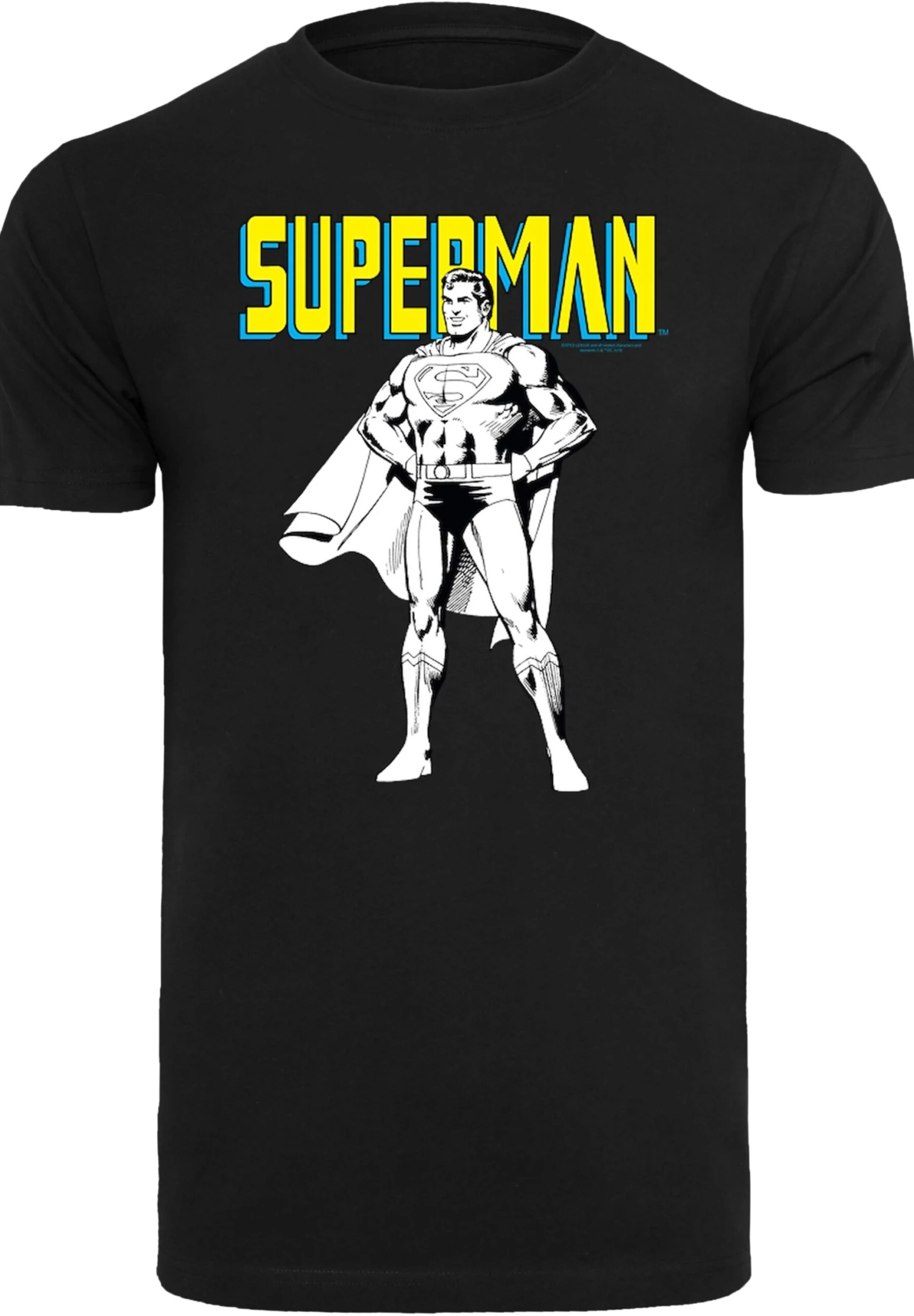 F4NT4STIC Dc Comics Superman Mono Action Pose - T-Shirt Print - Black 7 F4NT4STIC Dc Comics Superman Mono Action Pose - T-Shirt Print - Black - Afbeelding 5
