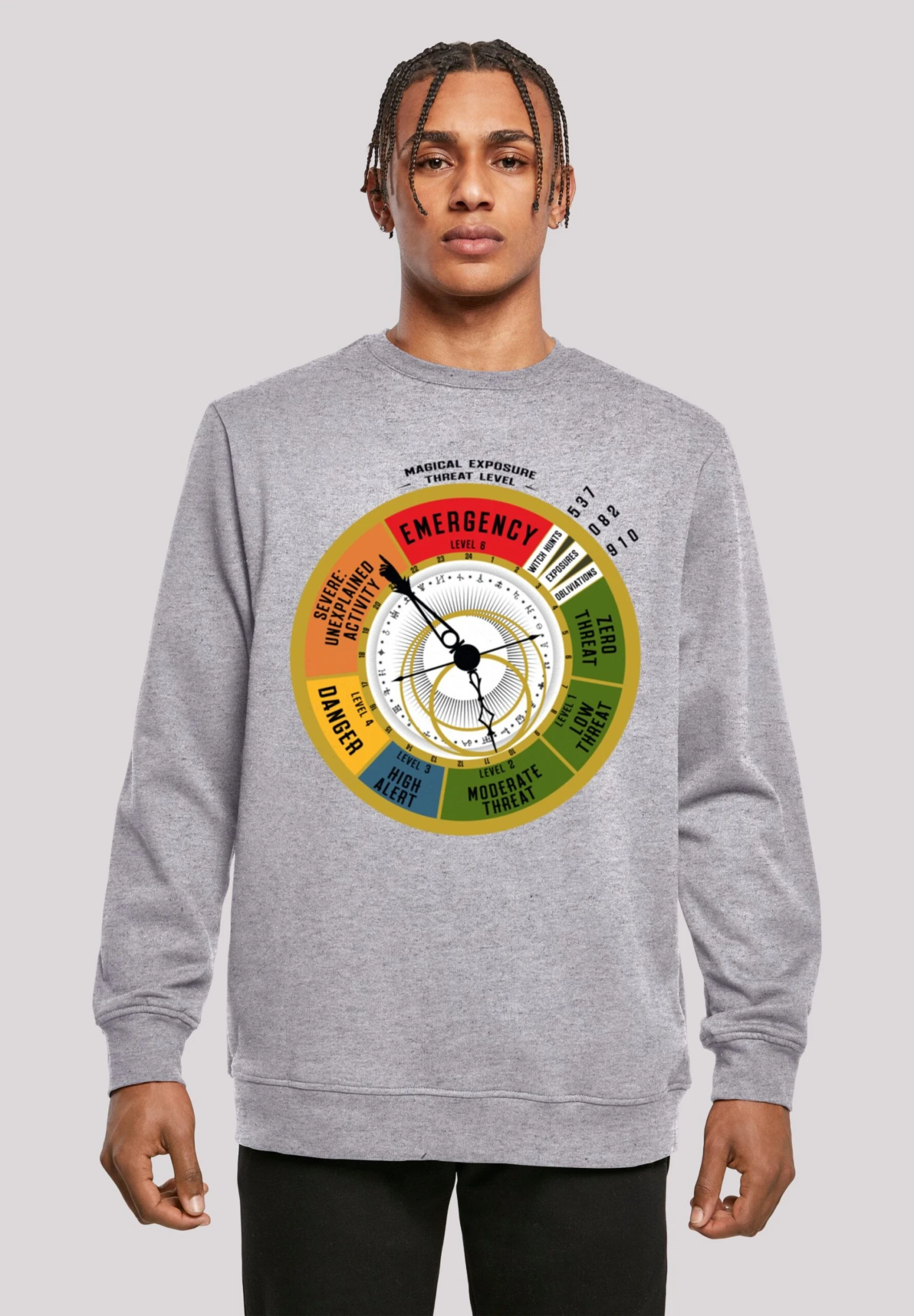 F4NT4STIC Phantastische Tierwesen Threat Level - Sweater - Heather Grey 3 F4NT4STIC Phantastische Tierwesen Threat Level - Sweater - Heather Grey
