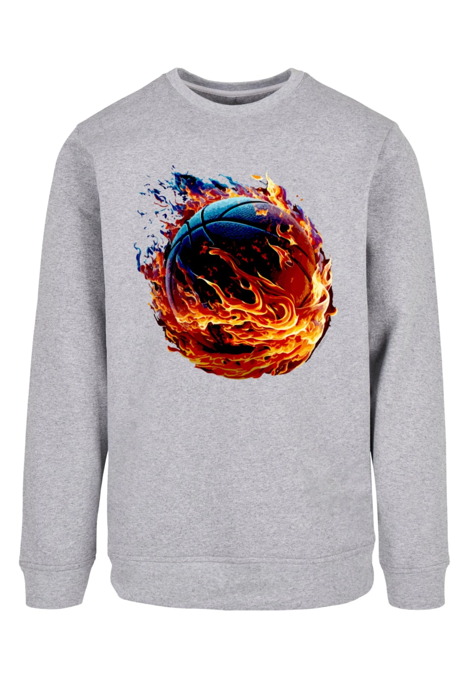 F4NT4STIC Basketball On Fire Sport Crew - Sweater - Heather Grey 8 F4NT4STIC Basketball On Fire Sport Crew - Sweater - Heather Grey - Afbeelding 6