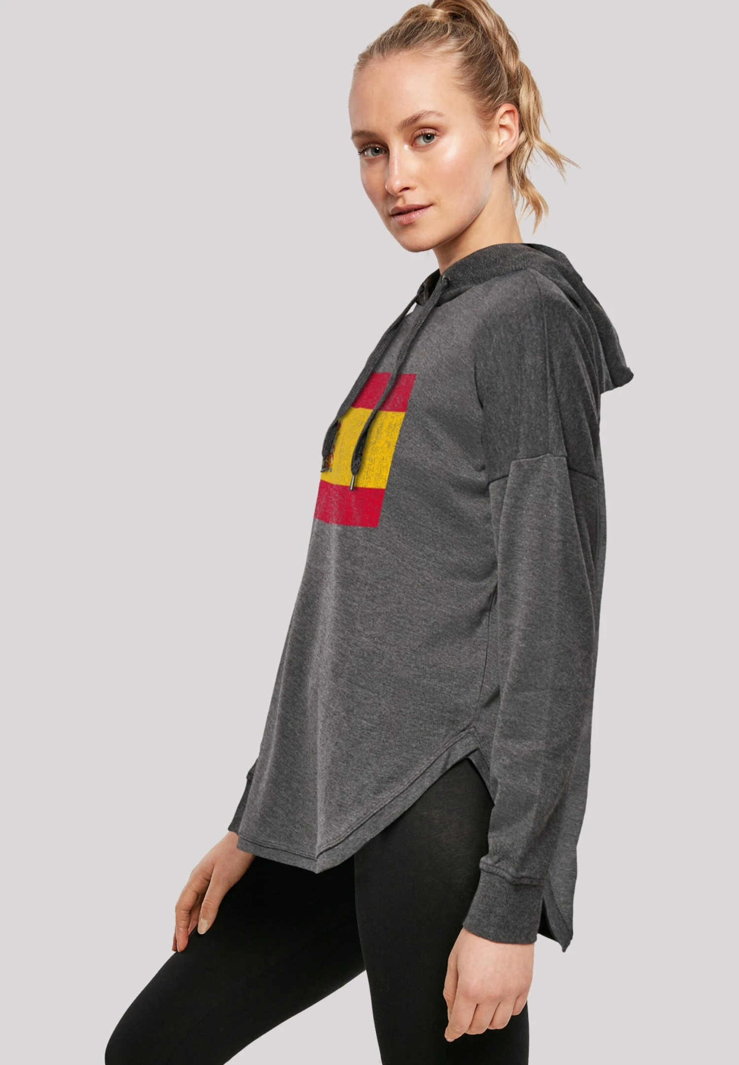 F4NT4STIC Spanien Flagge Distressed - Hoodie - Charcoal 7 F4NT4STIC Spanien Flagge Distressed - Hoodie - Charcoal - Afbeelding 5