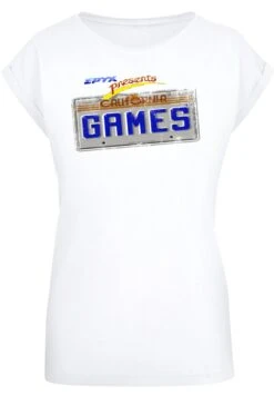 F4NT4STIC Retro Gaming California Games Plate - T-Shirt Print - White -F4Nt4Stic 82dceb6961444ce4b9b040c1623b0ab8