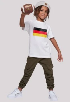 F4NT4STIC Deutschland Flagge Distressed - T-Shirt Print - Weiß