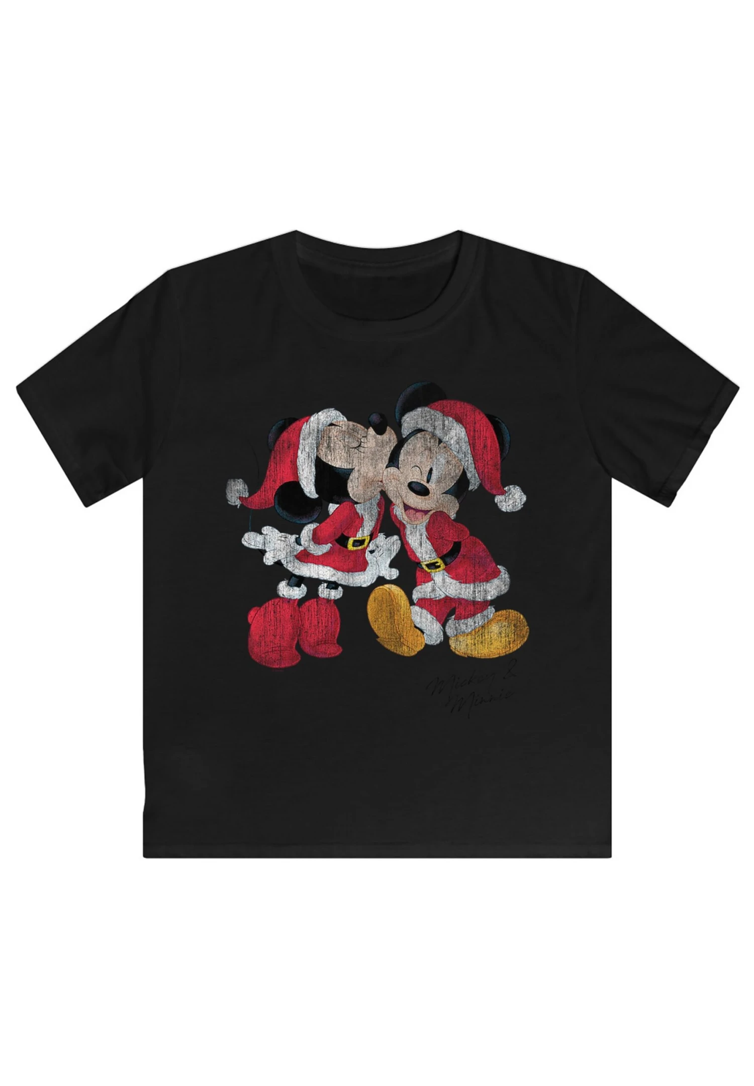 F4NT4STIC Disney Micky & Minnie Weihnachten - Premium Film Movie Tv Comic- T-Shirt Print - Black 4 F4NT4STIC Disney Micky & Minnie Weihnachten - Premium Film Movie Tv Comic- T-Shirt Print - Black - Afbeelding 2
