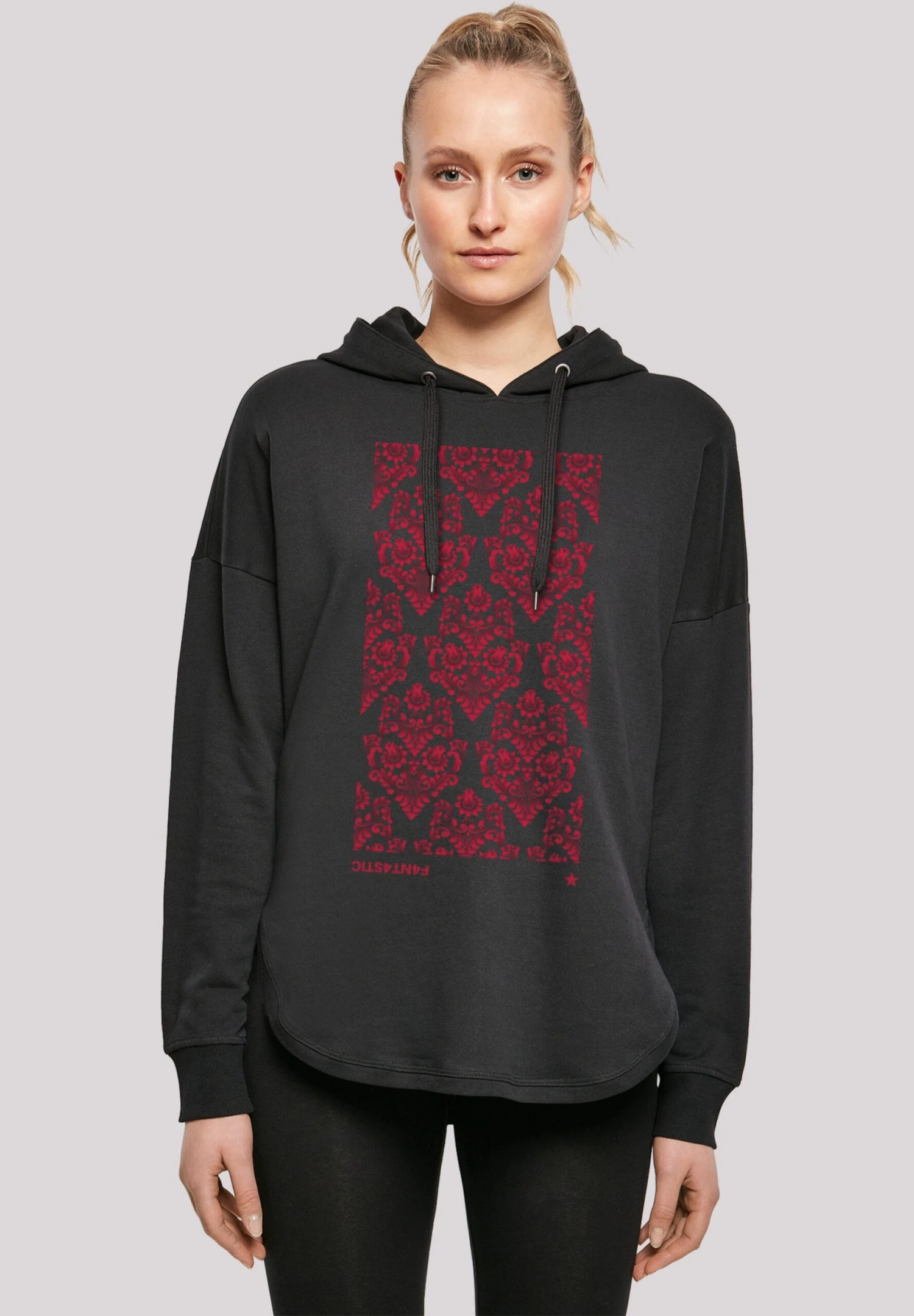 F4NT4STIC Blumen Muster Rot - Hoodie - Schwarz 3 F4NT4STIC Blumen Muster Rot - Hoodie - Schwarz
