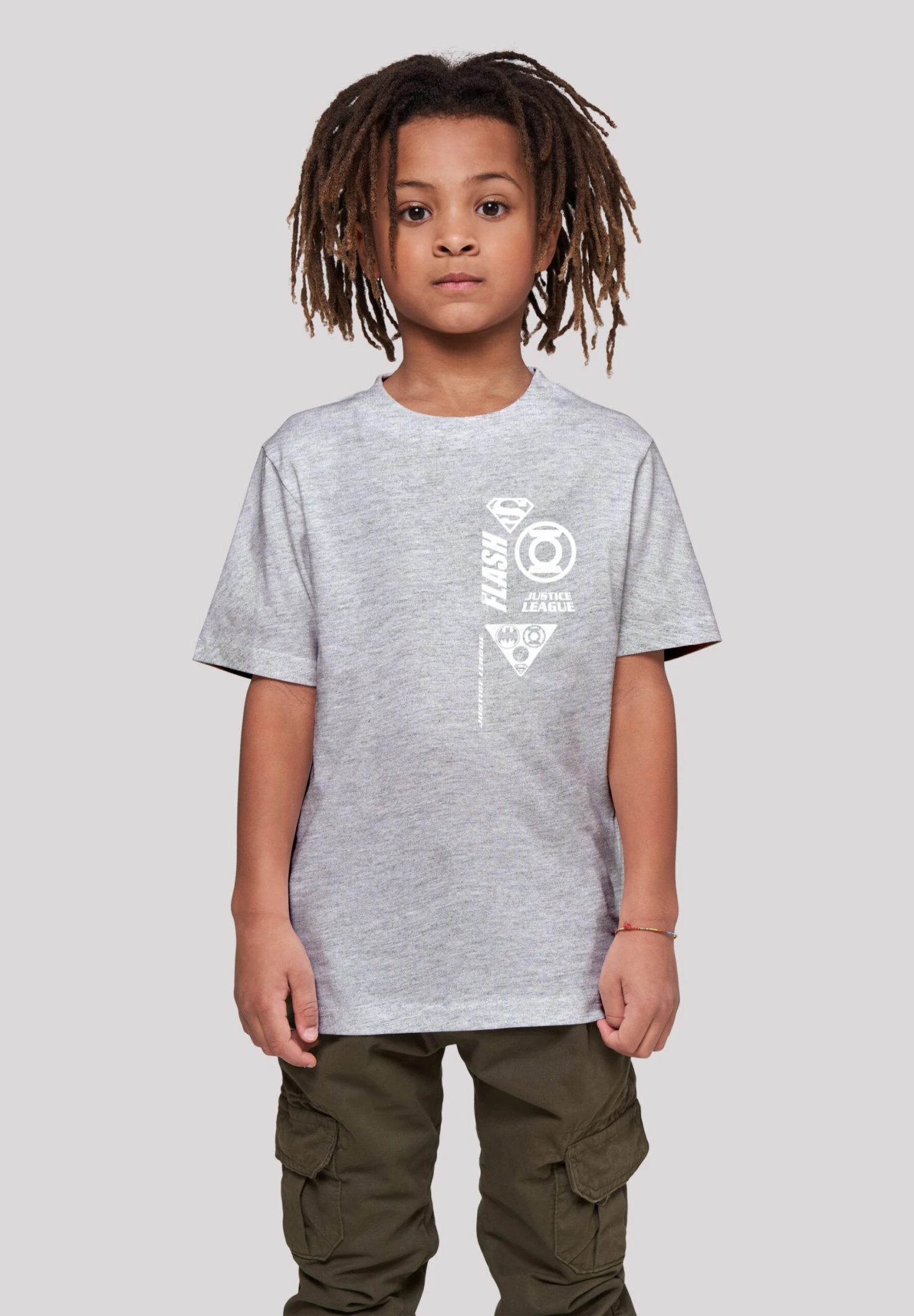 F4NT4STIC Dc Comics Justice League Chest Icons - T-Shirt Print - Heather Grey 4 F4NT4STIC Dc Comics Justice League Chest Icons - T-Shirt Print - Heather Grey - Afbeelding 2