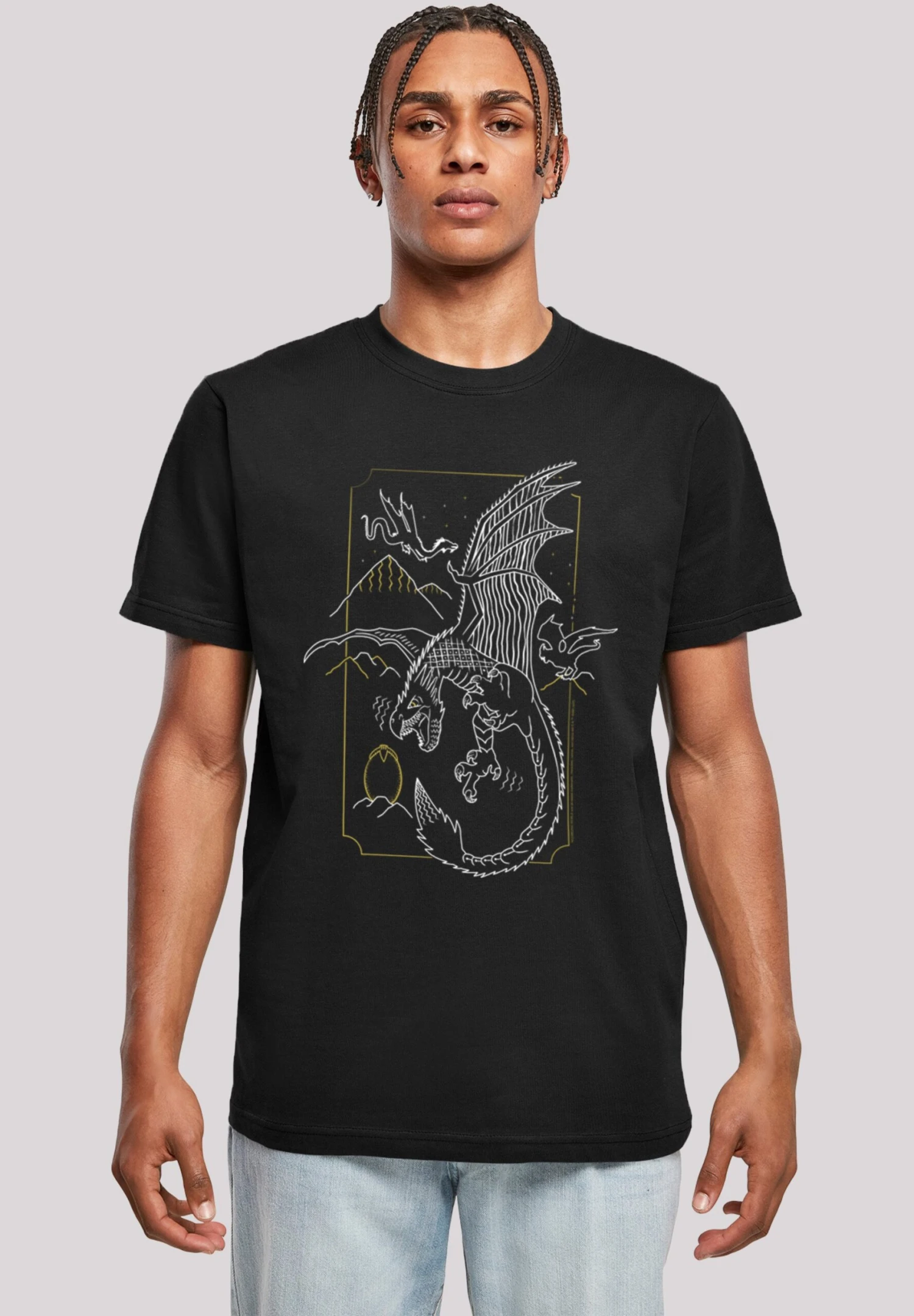 F4NT4STIC Harry Potter Dragon Line Art - T-Shirt Print - Black 3 F4NT4STIC Harry Potter Dragon Line Art - T-Shirt Print - Black