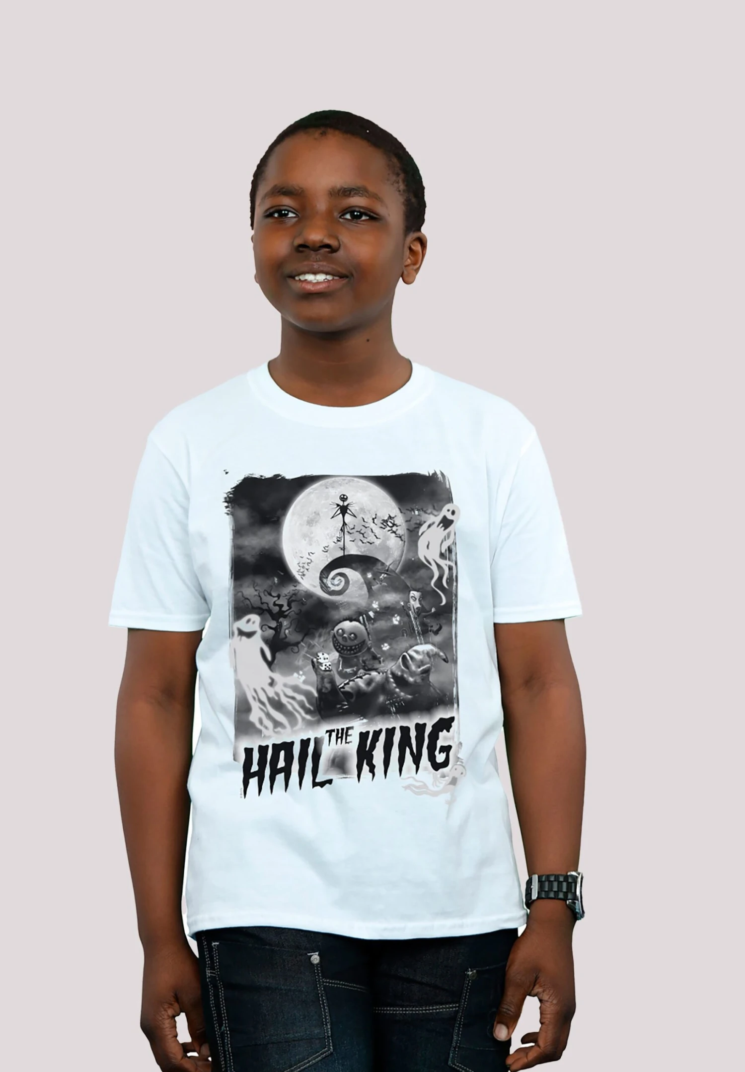 F4NT4STIC Disney Nightmare Before Christmas Hail The King - T-Shirt Print - White 3 F4NT4STIC Disney Nightmare Before Christmas Hail The King - T-Shirt Print - White