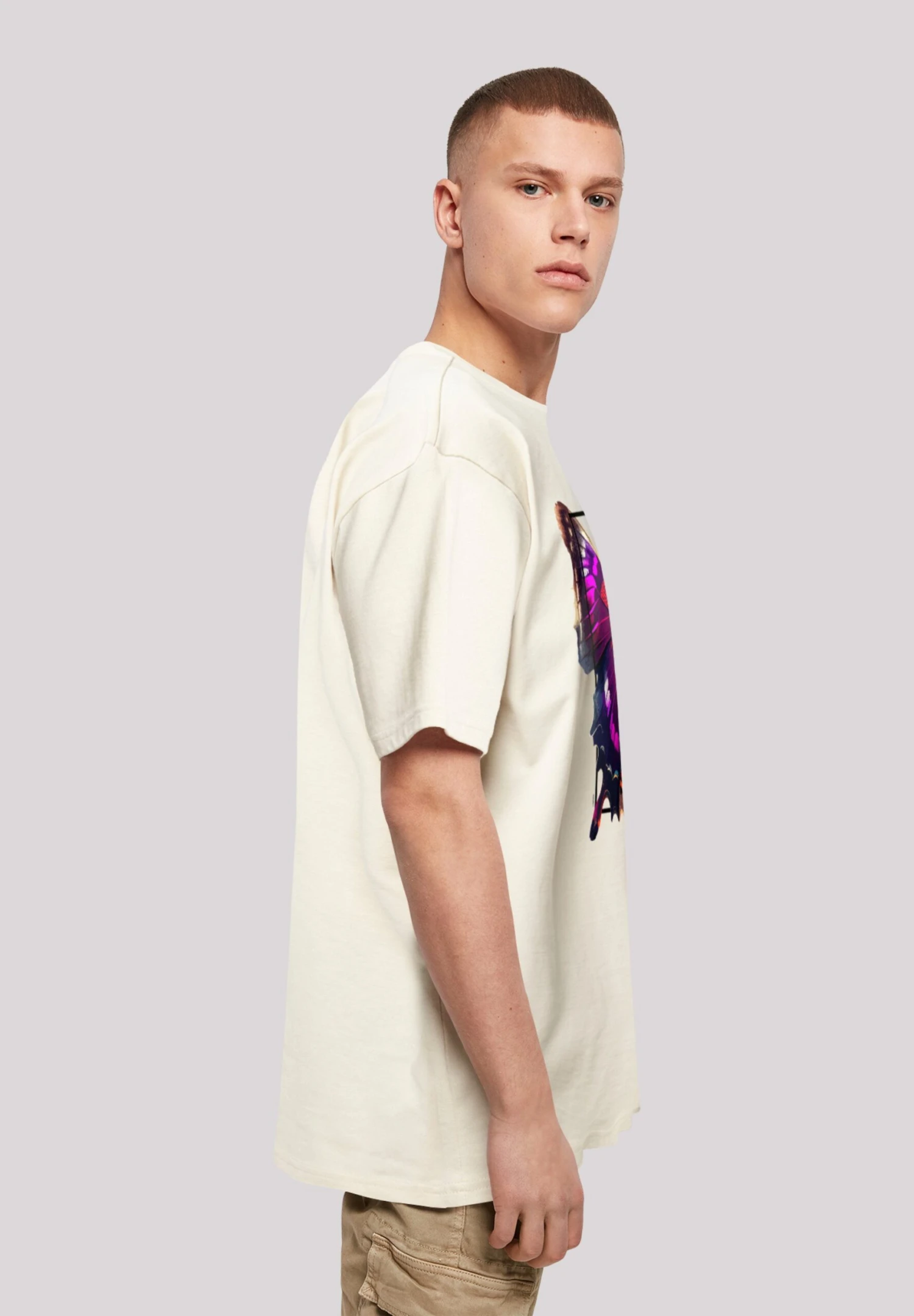 F4NT4STIC Oversize- T-Shirt Print - Sand 6 F4NT4STIC Oversize- T-Shirt Print - Sand - Afbeelding 4