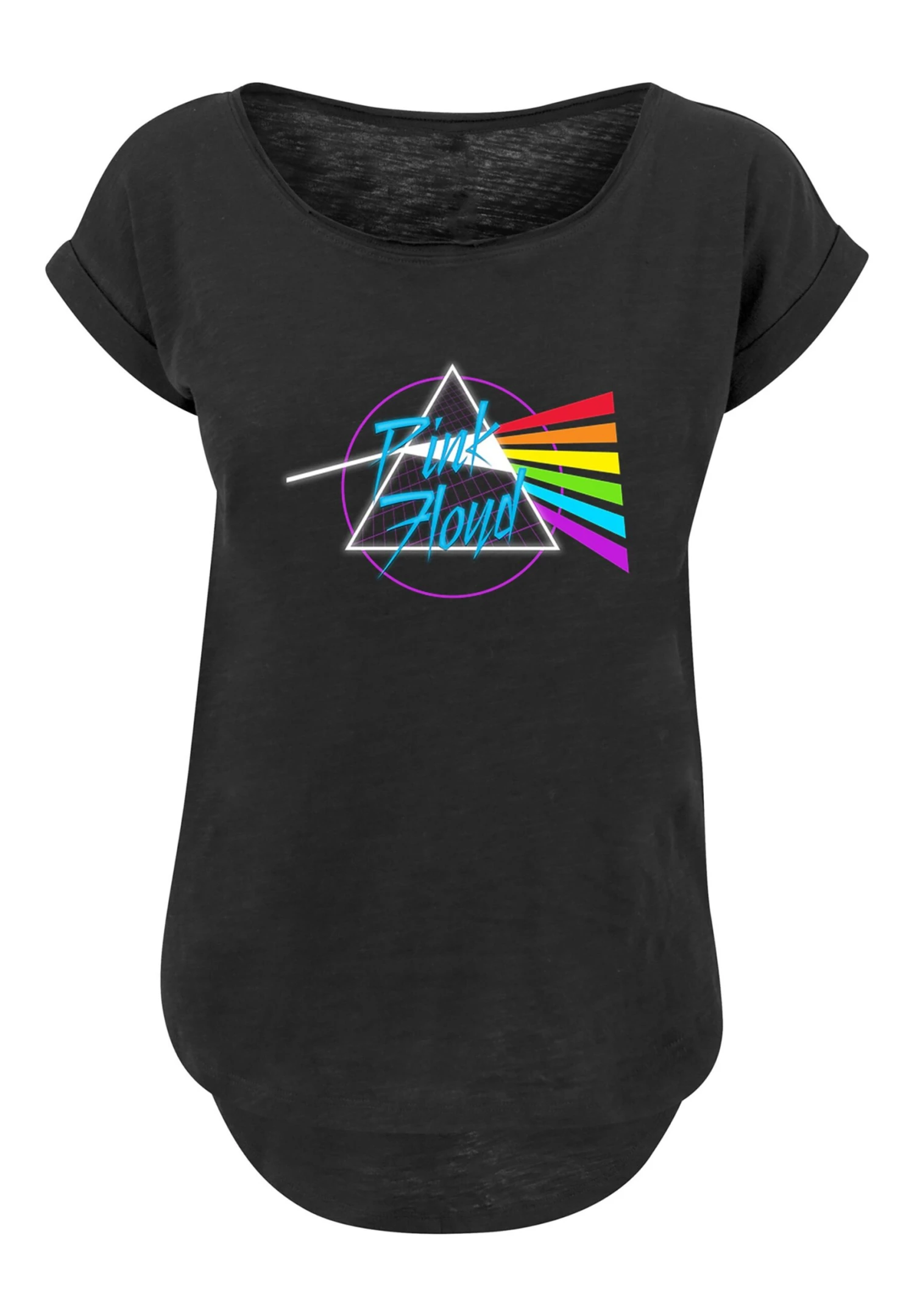 F4NT4STIC Floyd Neon Dark Side - Premium Rock Metal Musik Band Fan Me - T-Shirt Print - Black 4 F4NT4STIC Floyd Neon Dark Side - Premium Rock Metal Musik Band Fan Me - T-Shirt Print - Black - Afbeelding 2