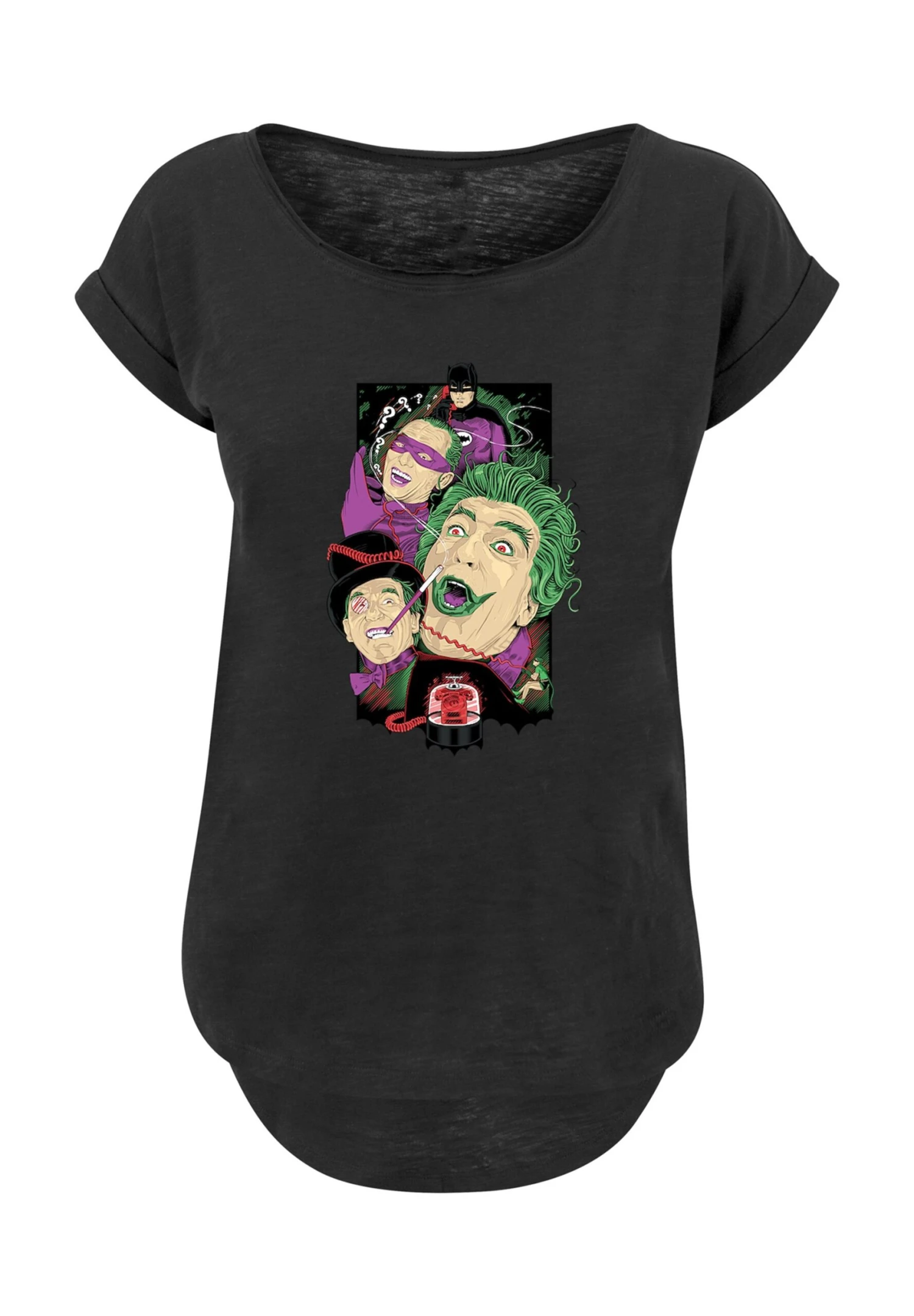 F4NT4STIC Batman Tv Series Rogues Gallery -Blk With Long - T-Shirt Print - Black 8 F4NT4STIC Batman Tv Series Rogues Gallery -Blk With Long - T-Shirt Print - Black - Afbeelding 6