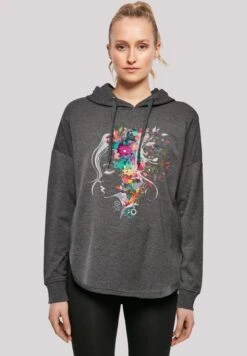 F4NT4STIC Silhouette Bunte Blumen - Hoodie - Charcoal