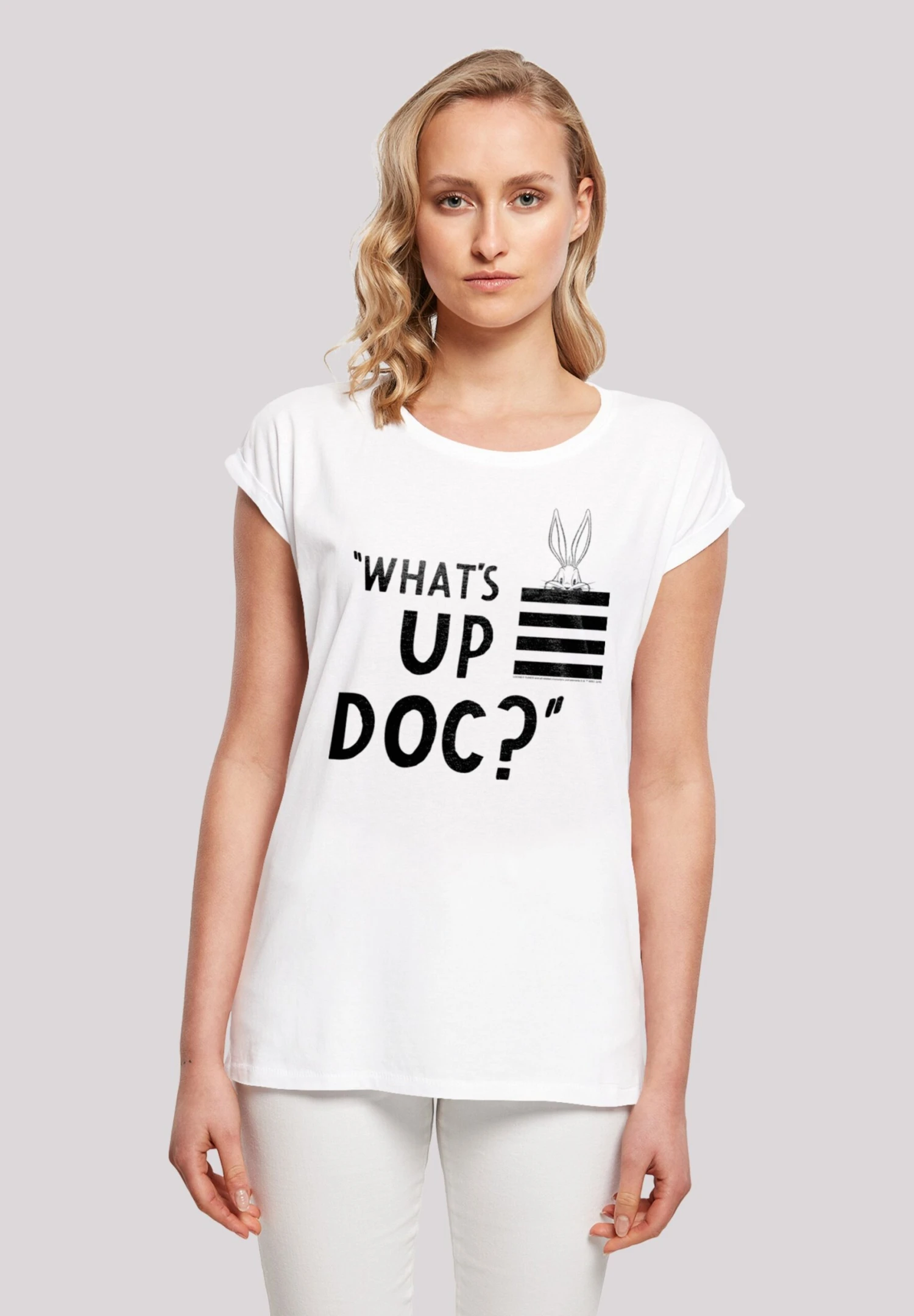 F4NT4STIC Looney Tunes Bugs Bunny Whats Up Doc Stripes - T-Shirt Print - White 3 F4NT4STIC Looney Tunes Bugs Bunny Whats Up Doc Stripes - T-Shirt Print - White