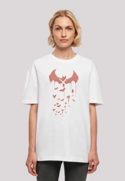 F4NT4STIC Dc Comics Superhelden Batman Arkham Bats X Drip - T-Shirt Print - White