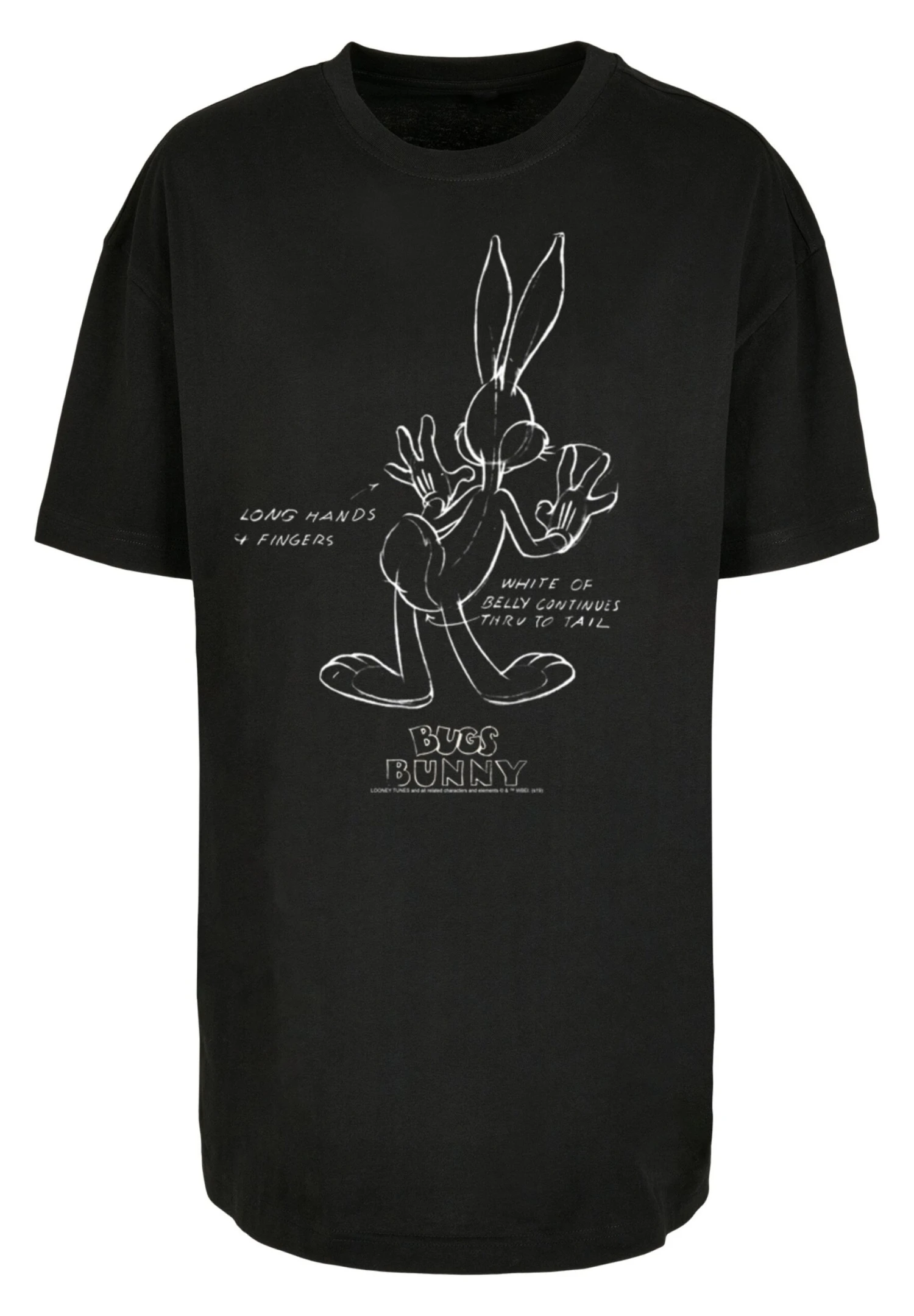 F4NT4STIC Looney Tunes Trickfilm Serie Cartoon Bugs Bunny Weiss Belly - T-Shirt Print - Black 8 F4NT4STIC Looney Tunes Trickfilm Serie Cartoon Bugs Bunny Weiss Belly - T-Shirt Print - Black - Afbeelding 6