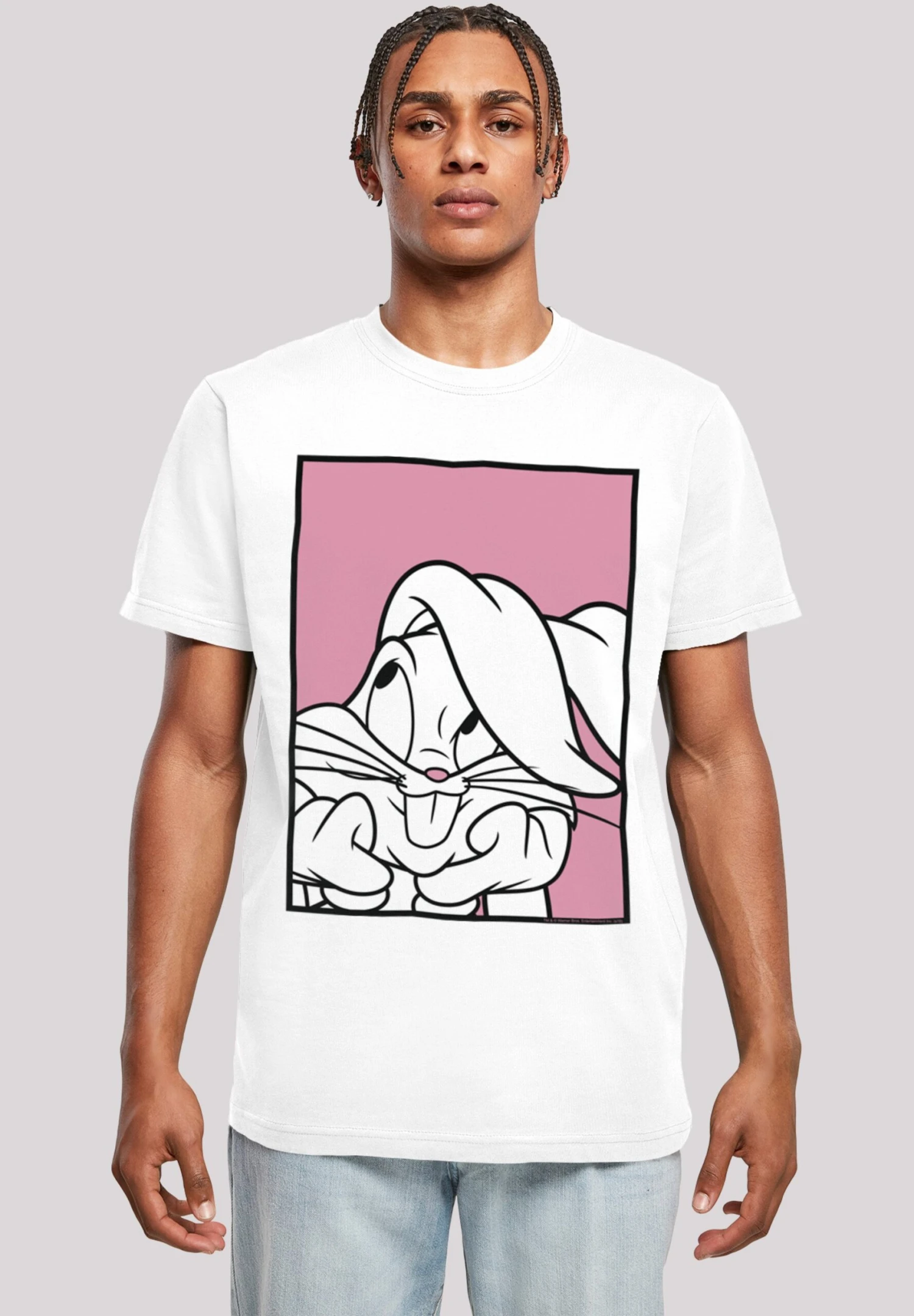 F4NT4STIC Looney Tunes Bugs Bunny Adore - T-Shirt Print - White 3 F4NT4STIC Looney Tunes Bugs Bunny Adore - T-Shirt Print - White