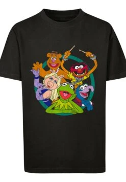 F4NT4STIC Disney Die Muppets Group Circle - T-Shirt Print - Black -F4Nt4Stic 95da5270d3cf4ad2922aadc3f671b411