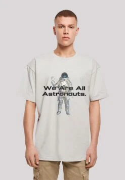 F4NT4STIC Phiber Spaceone We Are All Astronauts - T-Shirt Print - Lightasphalt