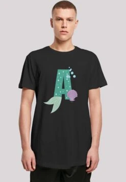 F4NT4STIC Disney Alphabet A Is For Arielle Die Meerjungfrau - T-Shirt Print - Black