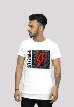 F4NT4STIC Acdc Pwrup Album - Premium Rock Metal Musik Band Fan Merch- T-Shirt Print - White