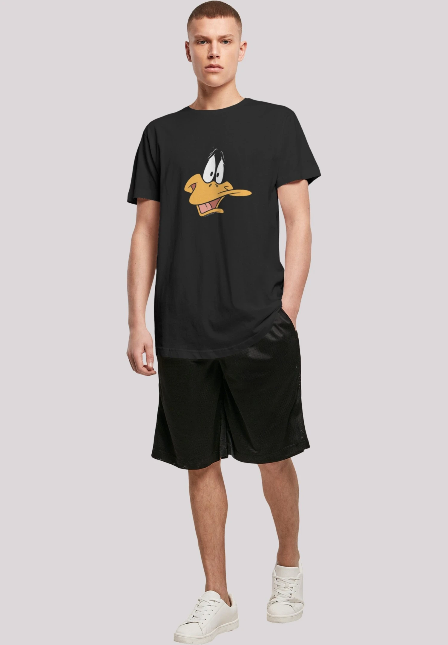 F4NT4STIC Looney Tunes Daffy Duck Face - T-Shirt Print - Black 4 F4NT4STIC Looney Tunes Daffy Duck Face - T-Shirt Print - Black - Afbeelding 2