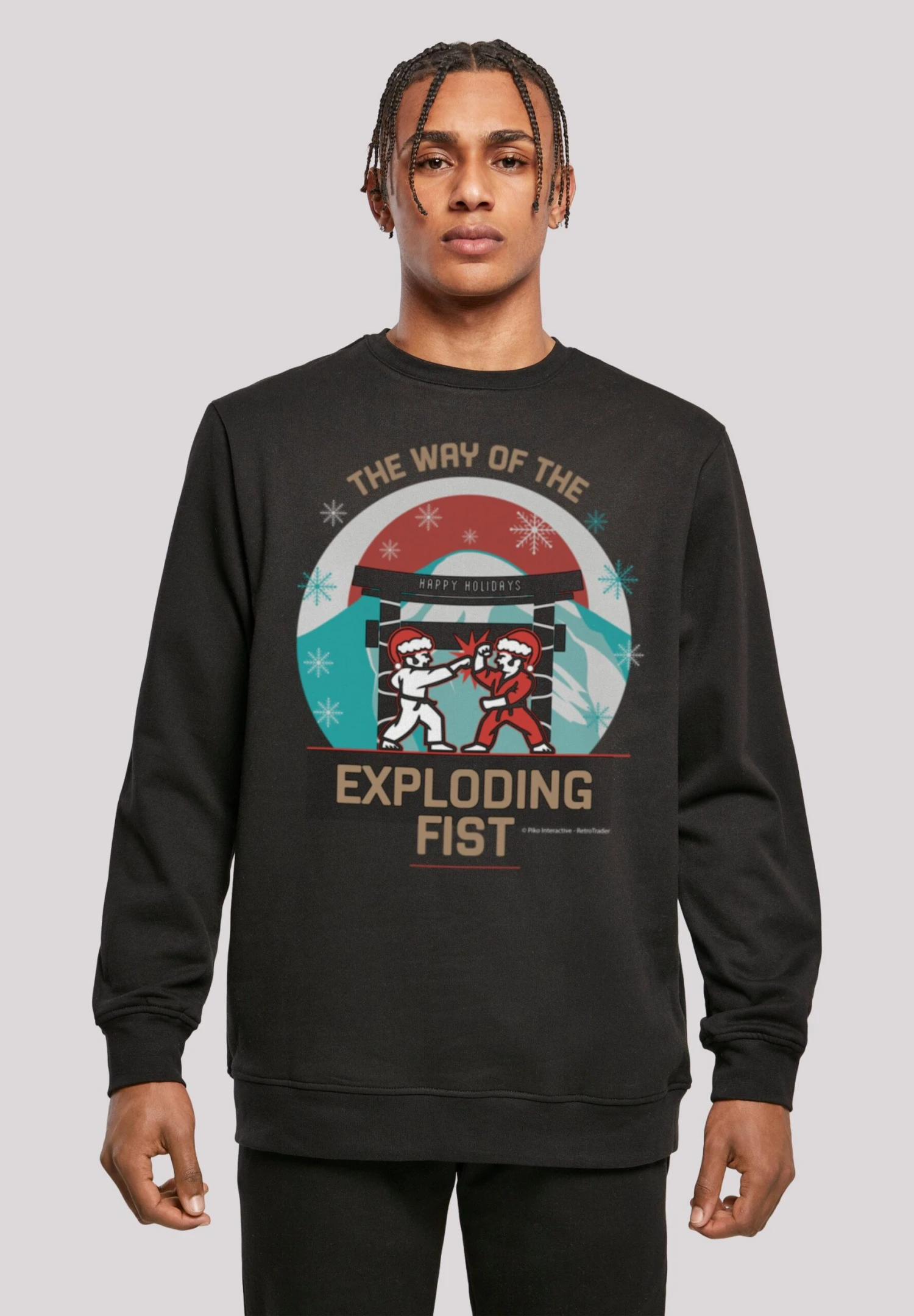 F4NT4STIC Retro Gaming Way Of The Exploding Fist Christmas Design - Sweater - Black 3 F4NT4STIC Retro Gaming Way Of The Exploding Fist Christmas Design - Sweater - Black
