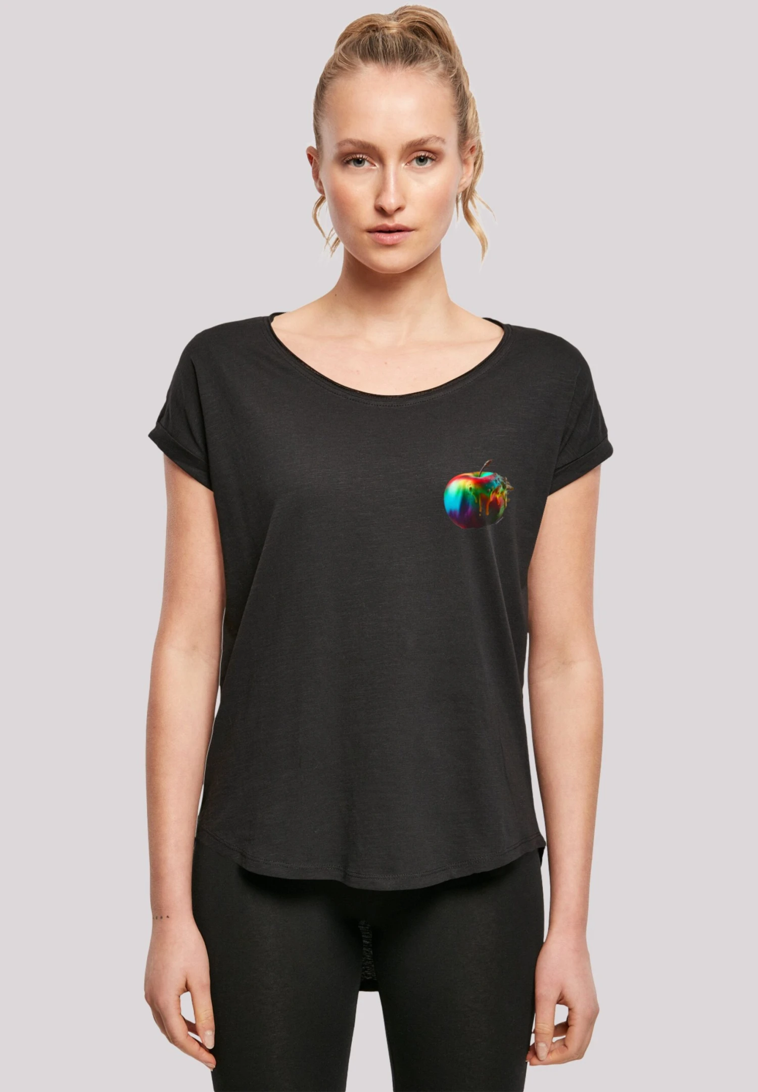 F4NT4STIC Rainbow Apple - T-Shirt Print - Schwarz 3 F4NT4STIC Rainbow Apple - T-Shirt Print - Schwarz