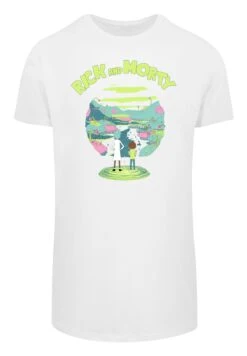 F4NT4STIC Long Cut Rick And Morty - T-Shirt Print - White -F4Nt4Stic 9f2660c9139944e5a9353c9fbe0d7957