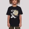 F4NT4STIC Looney Tunes Wile E Coyote Rocket Board Cartoon - T-Shirt Print - Black