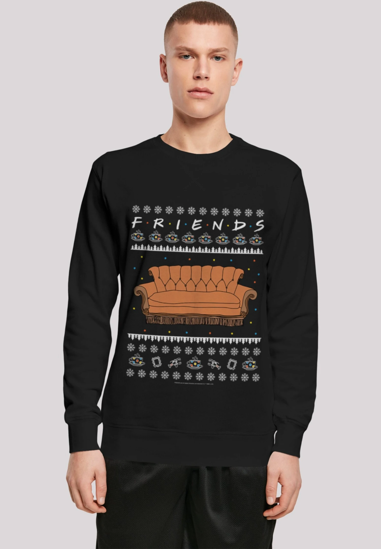 F4NT4STIC Friends Tv Serie Fair Isle Couch - Sweater - Black 3 F4NT4STIC Friends Tv Serie Fair Isle Couch - Sweater - Black