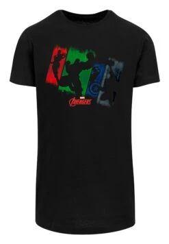 F4NT4STIC Long Cut'Marvel Superhelden Avengers Team Punch Out' - T-Shirt Print - Black -F4Nt4Stic a7925293f8d441bb9fcbb592a7425fe1