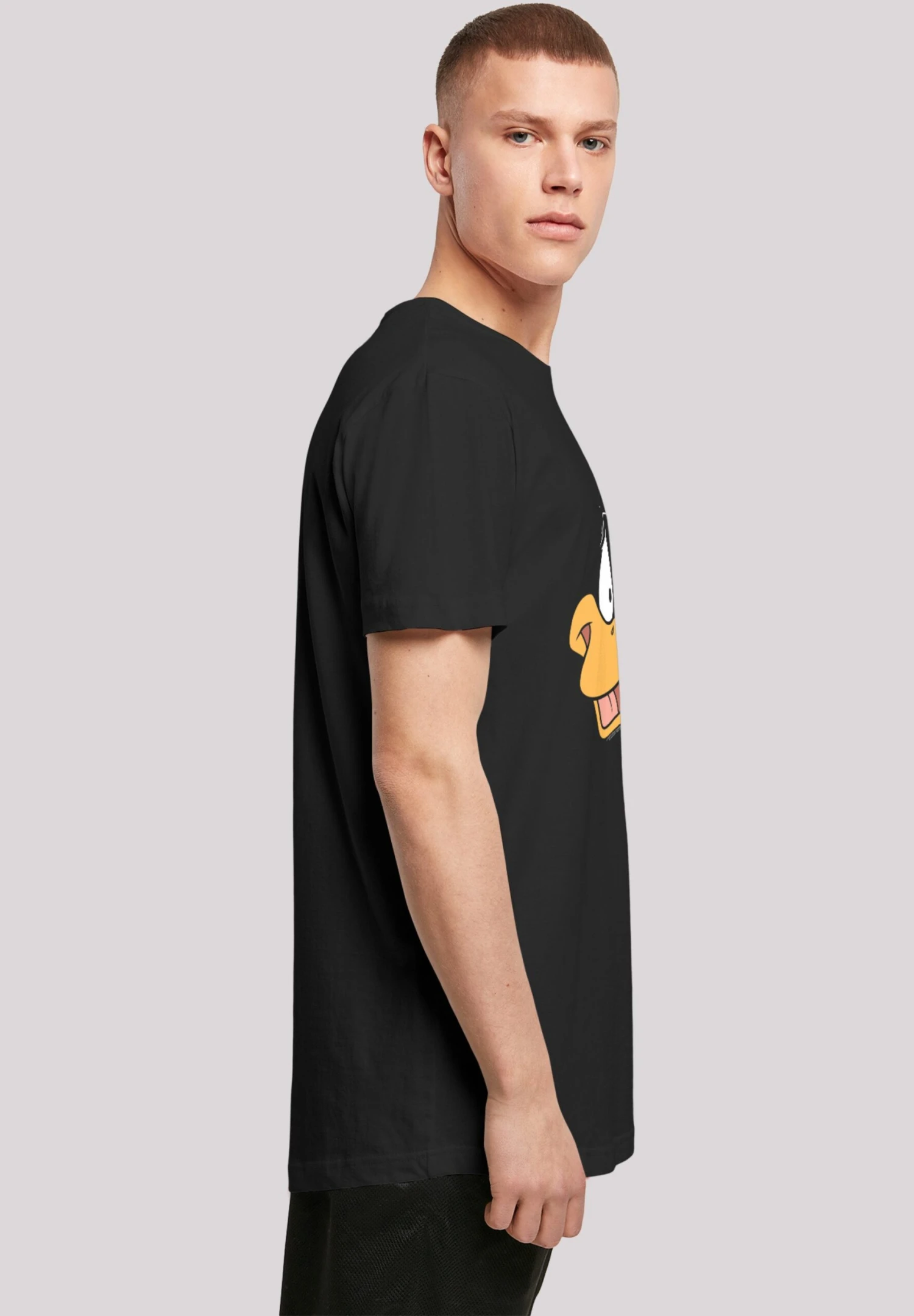 F4NT4STIC Looney Tunes Daffy Duck Face - T-Shirt Print - Black 5 F4NT4STIC Looney Tunes Daffy Duck Face - T-Shirt Print - Black - Afbeelding 3