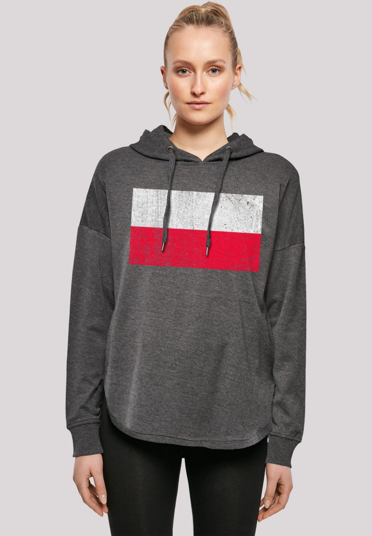 F4NT4STIC Polen Flagge Distressed - Hoodie - Charcoal 3 F4NT4STIC Polen Flagge Distressed - Hoodie - Charcoal