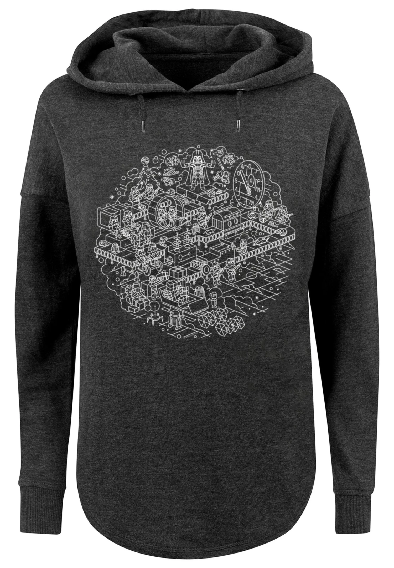 F4NT4STIC Star Wars Christmas Death Star Todesstern - Hoodie - Charcoal 8 F4NT4STIC Star Wars Christmas Death Star Todesstern - Hoodie - Charcoal - Afbeelding 6