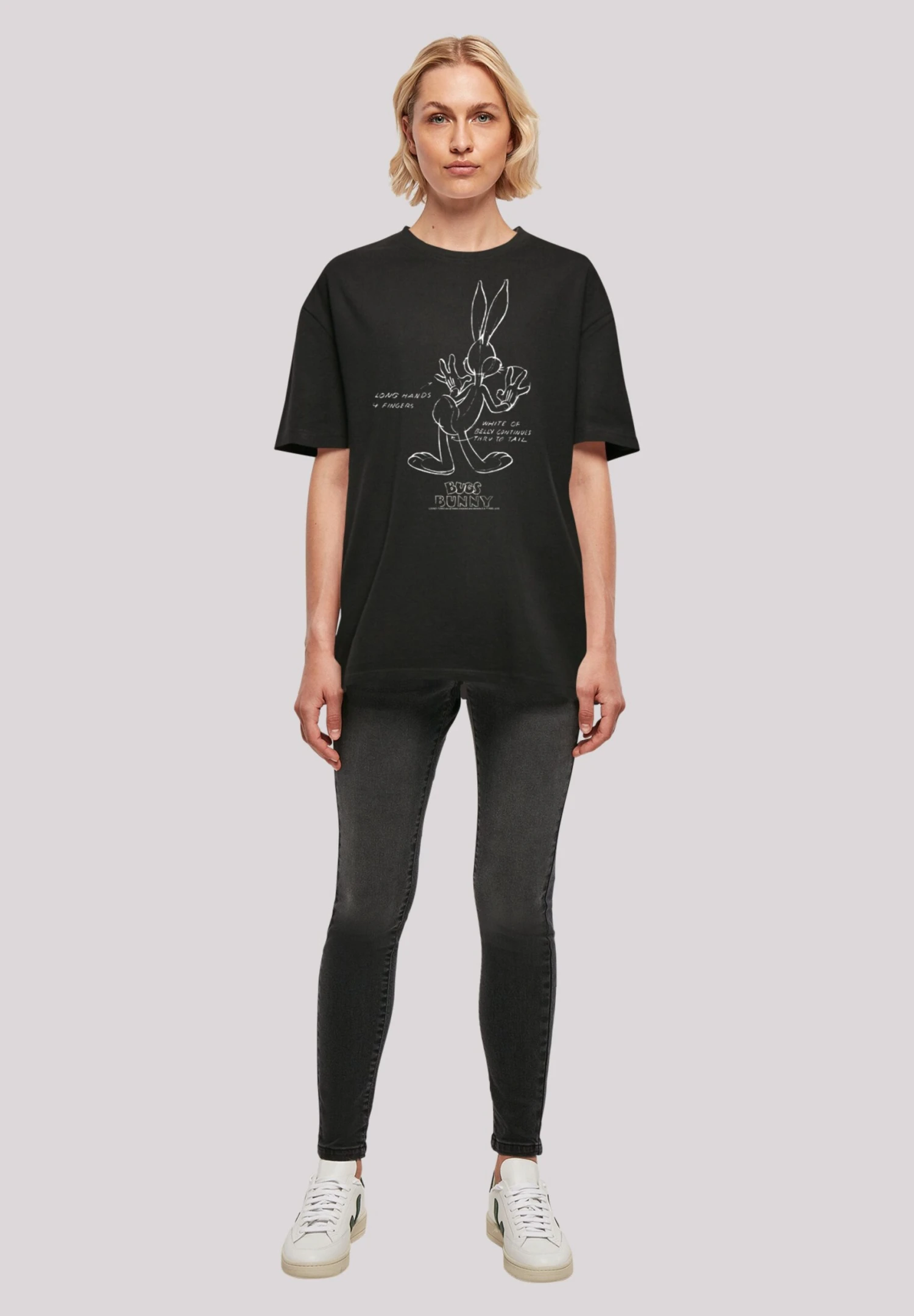 F4NT4STIC Looney Tunes Trickfilm Serie Cartoon Bugs Bunny Weiss Belly - T-Shirt Print - Black 4 F4NT4STIC Looney Tunes Trickfilm Serie Cartoon Bugs Bunny Weiss Belly - T-Shirt Print - Black - Afbeelding 2