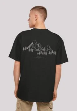 F4NT4STIC Mountain Berge Urlaub Winter Schnee Ski - T-Shirt Print - Schwarz -F4Nt4Stic adb33339ebc7423fbd730084a2b7ac07