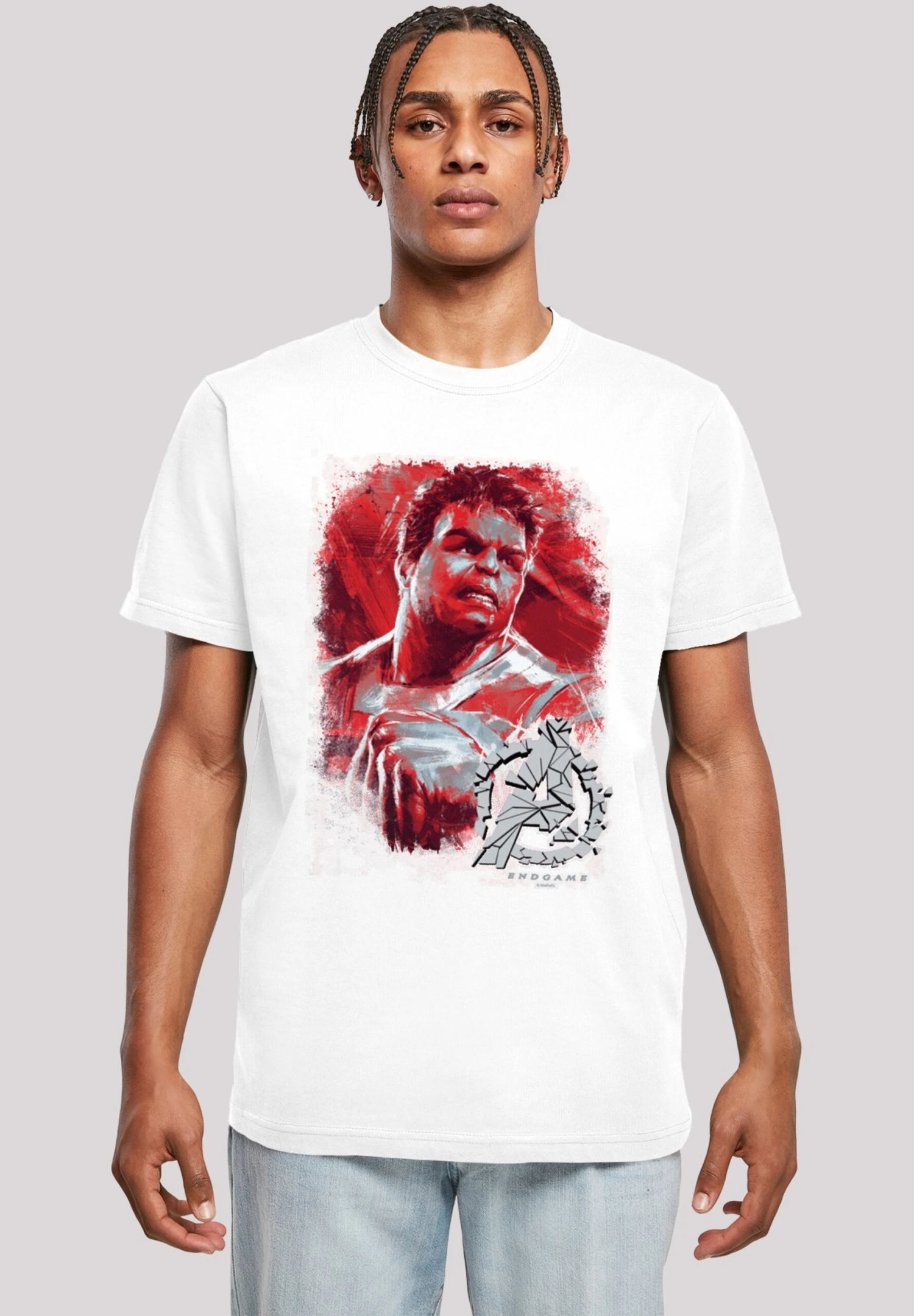 F4NT4STIC Marvel Avengers Endgame Hulk Brushed - T-Shirt Print - White 3 F4NT4STIC Marvel Avengers Endgame Hulk Brushed - T-Shirt Print - White