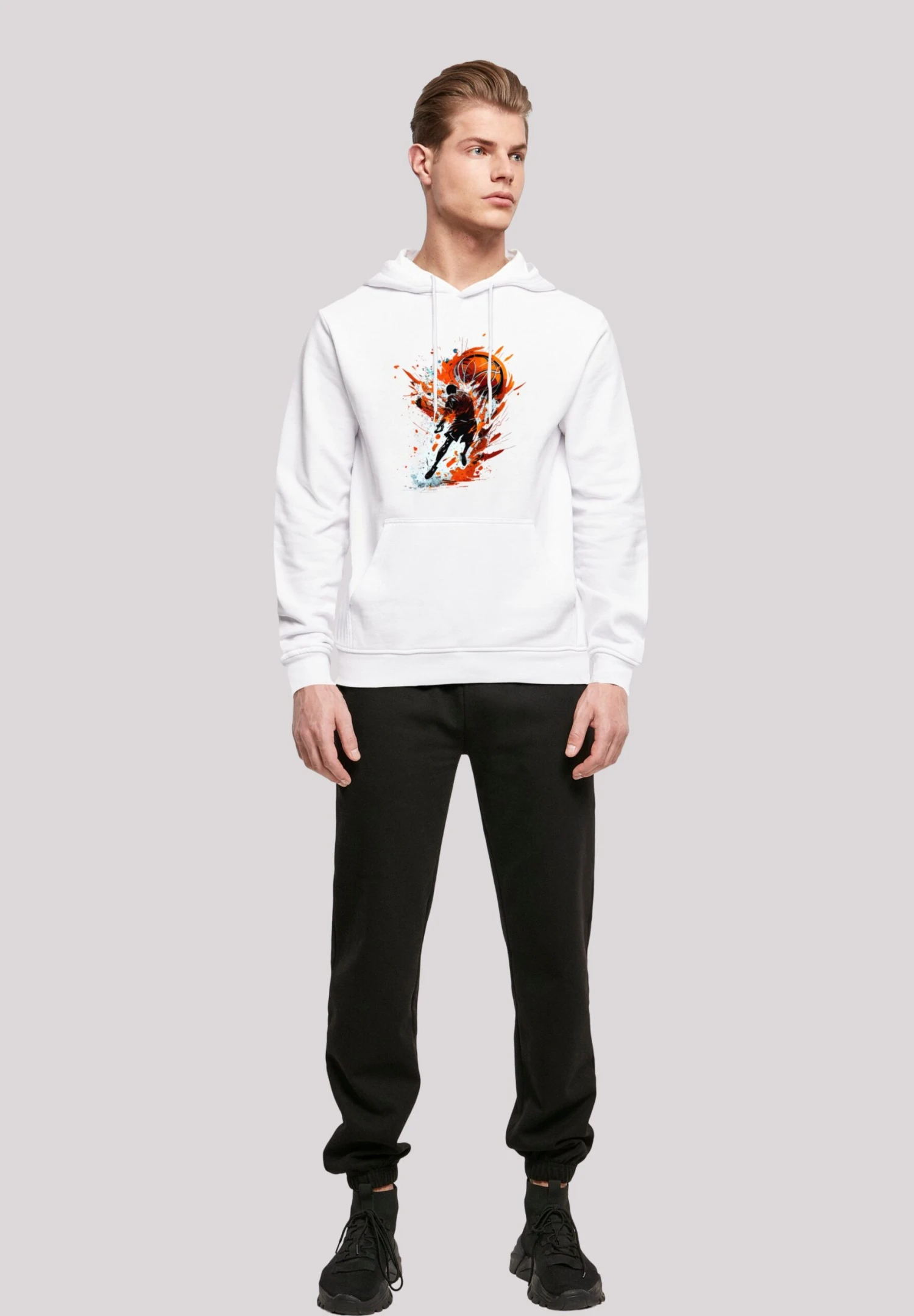 F4NT4STIC Basketball Splash - Hoodie - Weiß 4 F4NT4STIC Basketball Splash - Hoodie - Weiß - Afbeelding 2