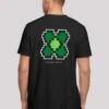 F4NT4STIC Happy New Year Pixel Kleeblatt - T-Shirt Print - Schwarz
