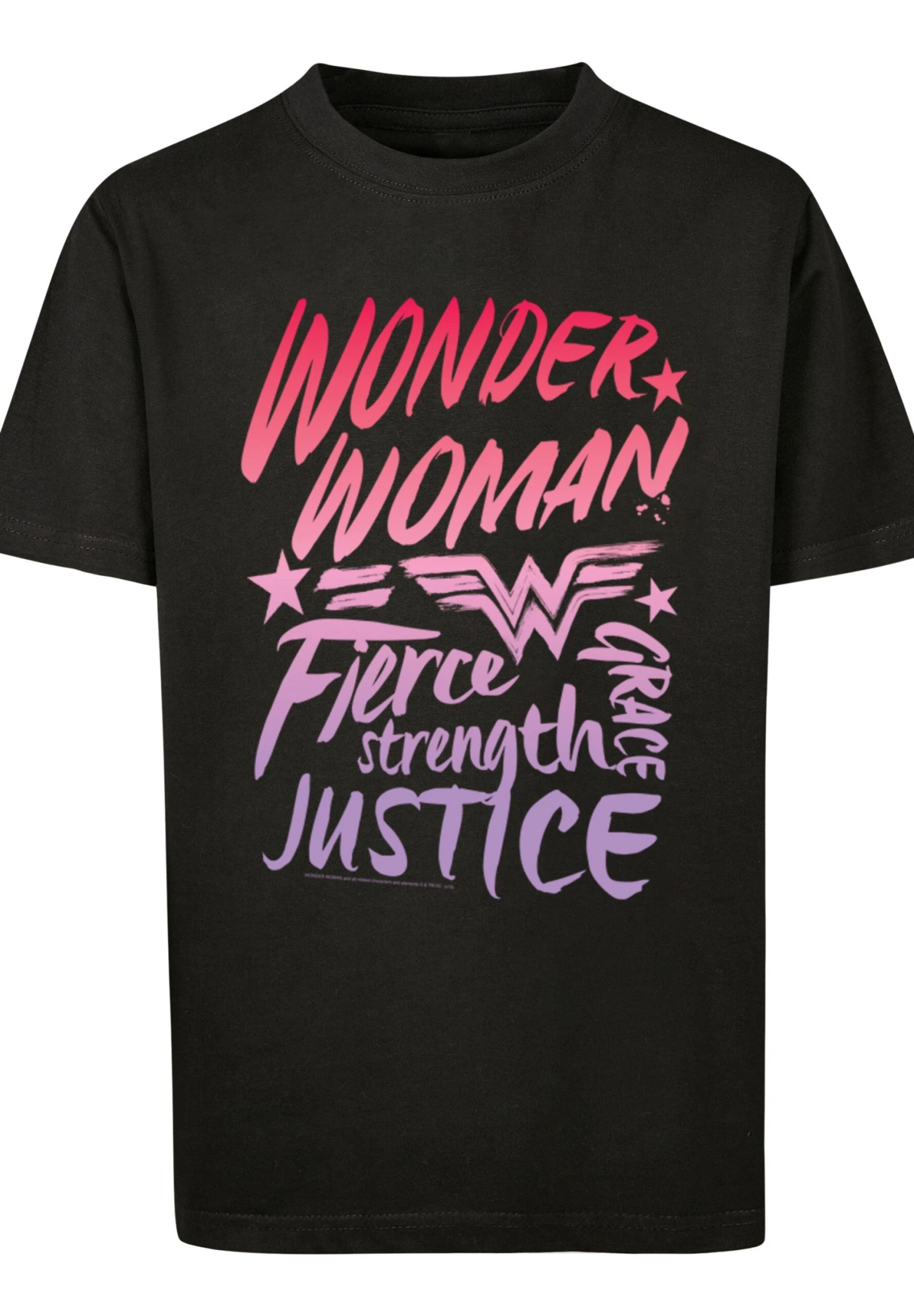 F4NT4STIC Dc ComicsWoman Gradient Text - T-Shirt Print - Black 6 F4NT4STIC Dc ComicsWoman Gradient Text - T-Shirt Print - Black - Afbeelding 4
