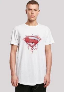 F4NT4STIC Dc Comis Superhelden Superman Geo Logo - T-Shirt Print - White