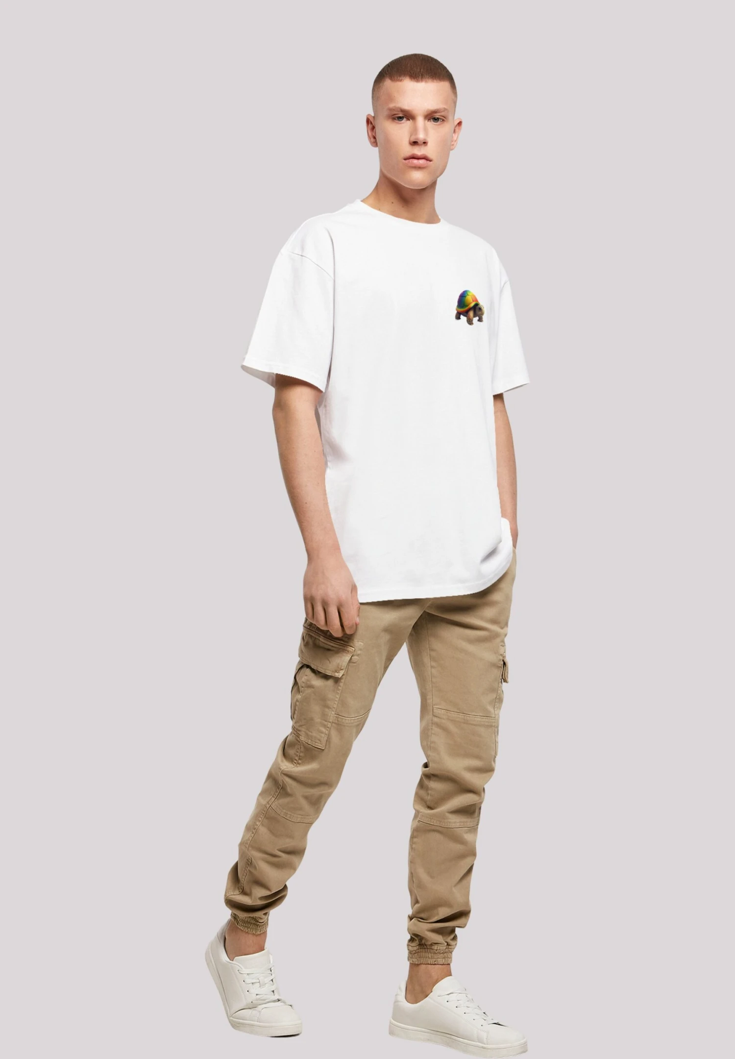 F4NT4STIC Rainbow Turtle - T-Shirt Print - Weiß 4 F4NT4STIC Rainbow Turtle - T-Shirt Print - Weiß - Afbeelding 2