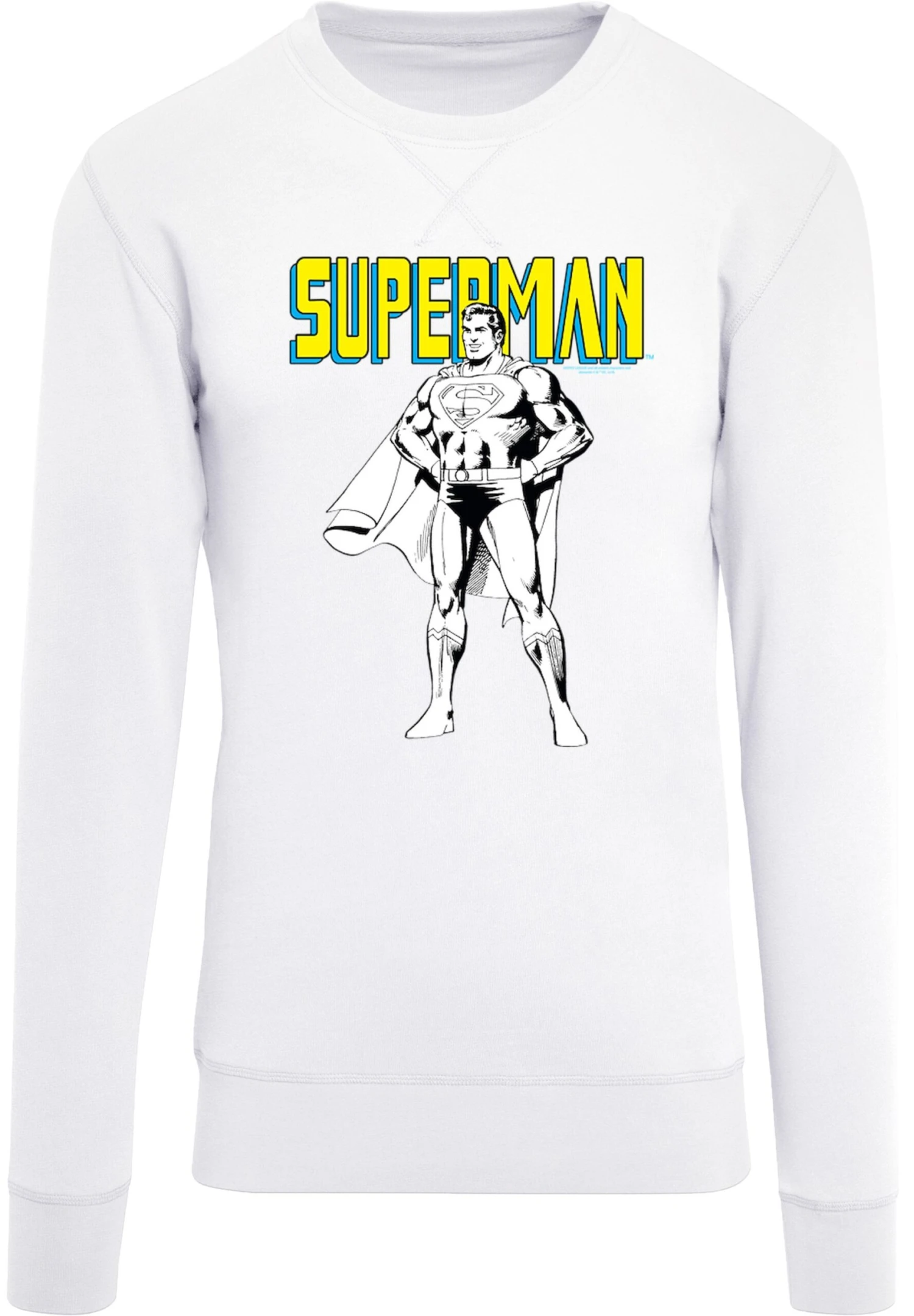 F4NT4STIC Dc Comics Superman Mono Action Pose - Sweater - White 6 F4NT4STIC Dc Comics Superman Mono Action Pose - Sweater - White - Afbeelding 4