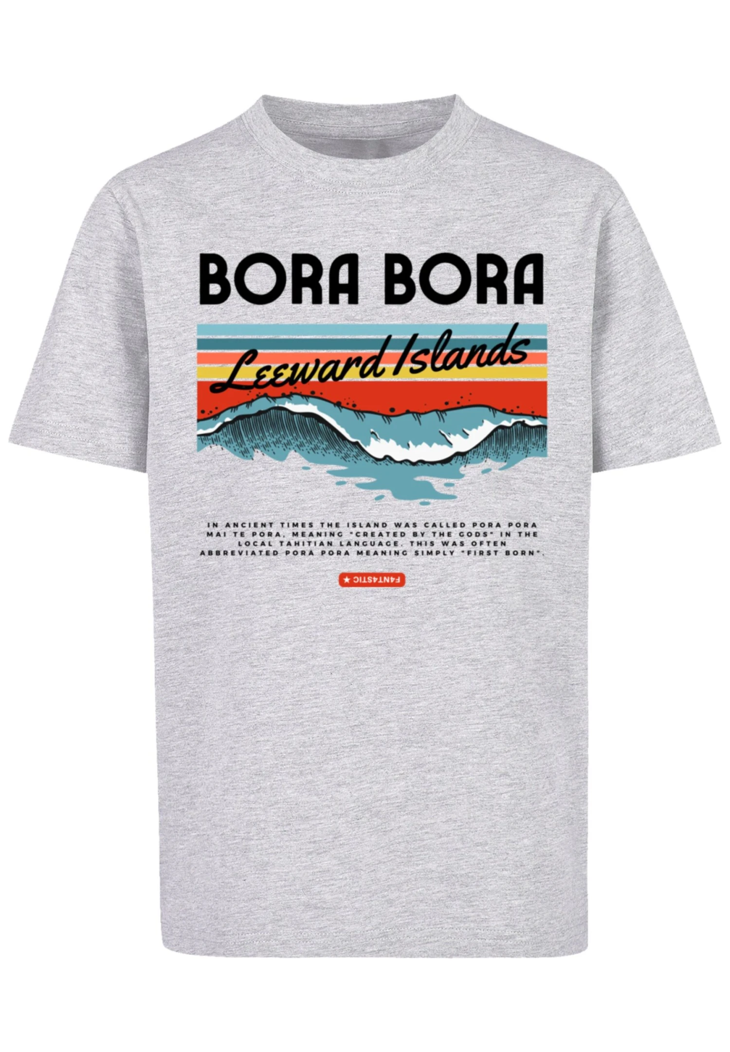 F4NT4STIC Bora Bora Leewards Island - T-Shirt Print - Heather Grey 8 F4NT4STIC Bora Bora Leewards Island - T-Shirt Print - Heather Grey - Afbeelding 6