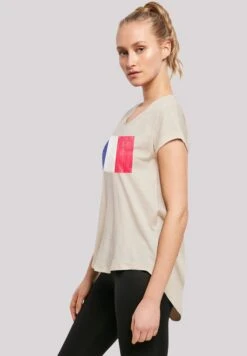 F4NT4STIC France Frankreich Flagge Distressed - T-Shirt Print - Whitesand -F4Nt4Stic be9116a3ba354af6a8a36b3c04d9125c