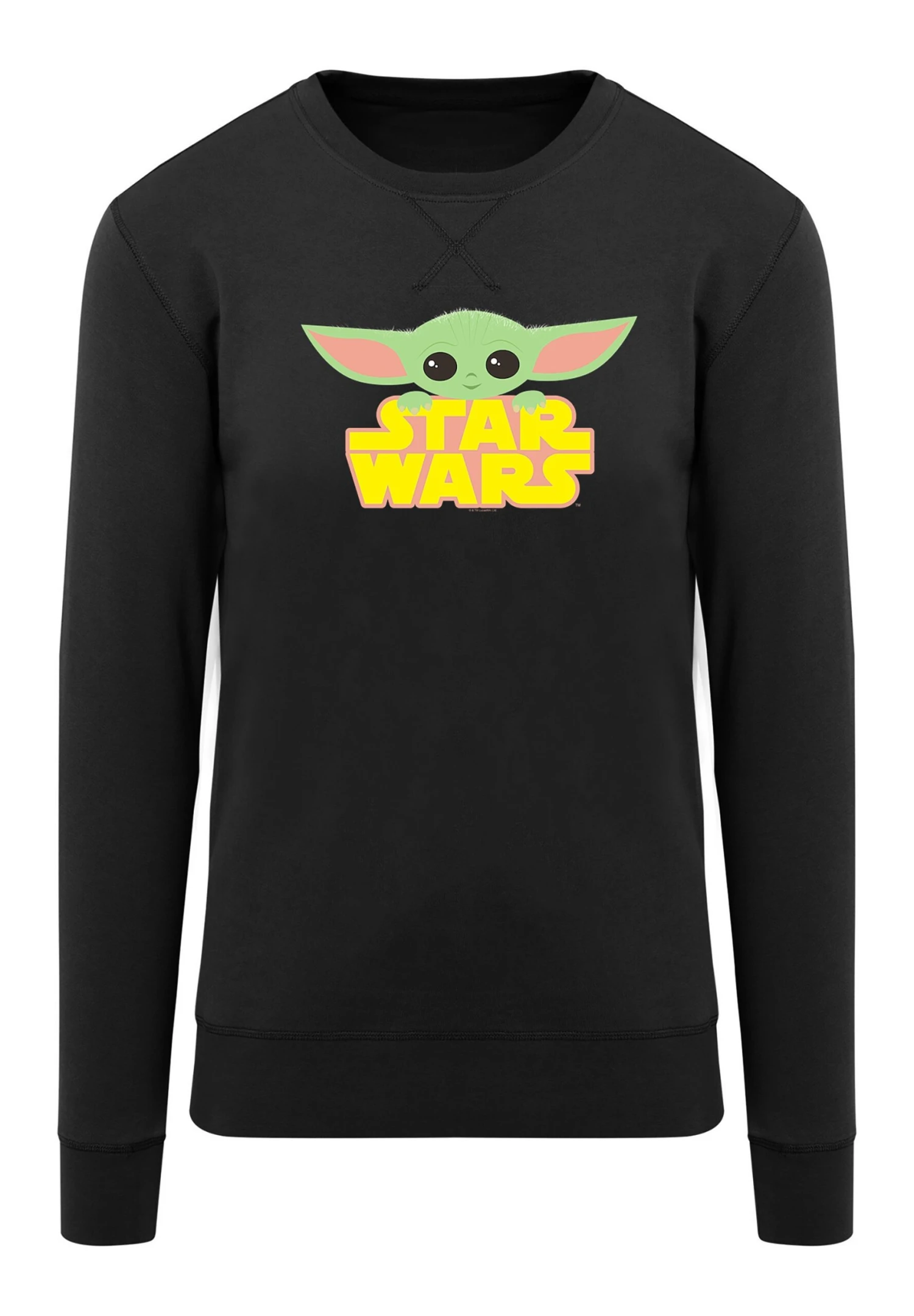 F4NT4STIC Star Wars The Mandalorian The Child Baby Yoda Logo Premium Kri - Sweater - Black 4 F4NT4STIC Star Wars The Mandalorian The Child Baby Yoda Logo Premium Kri - Sweater - Black - Afbeelding 2
