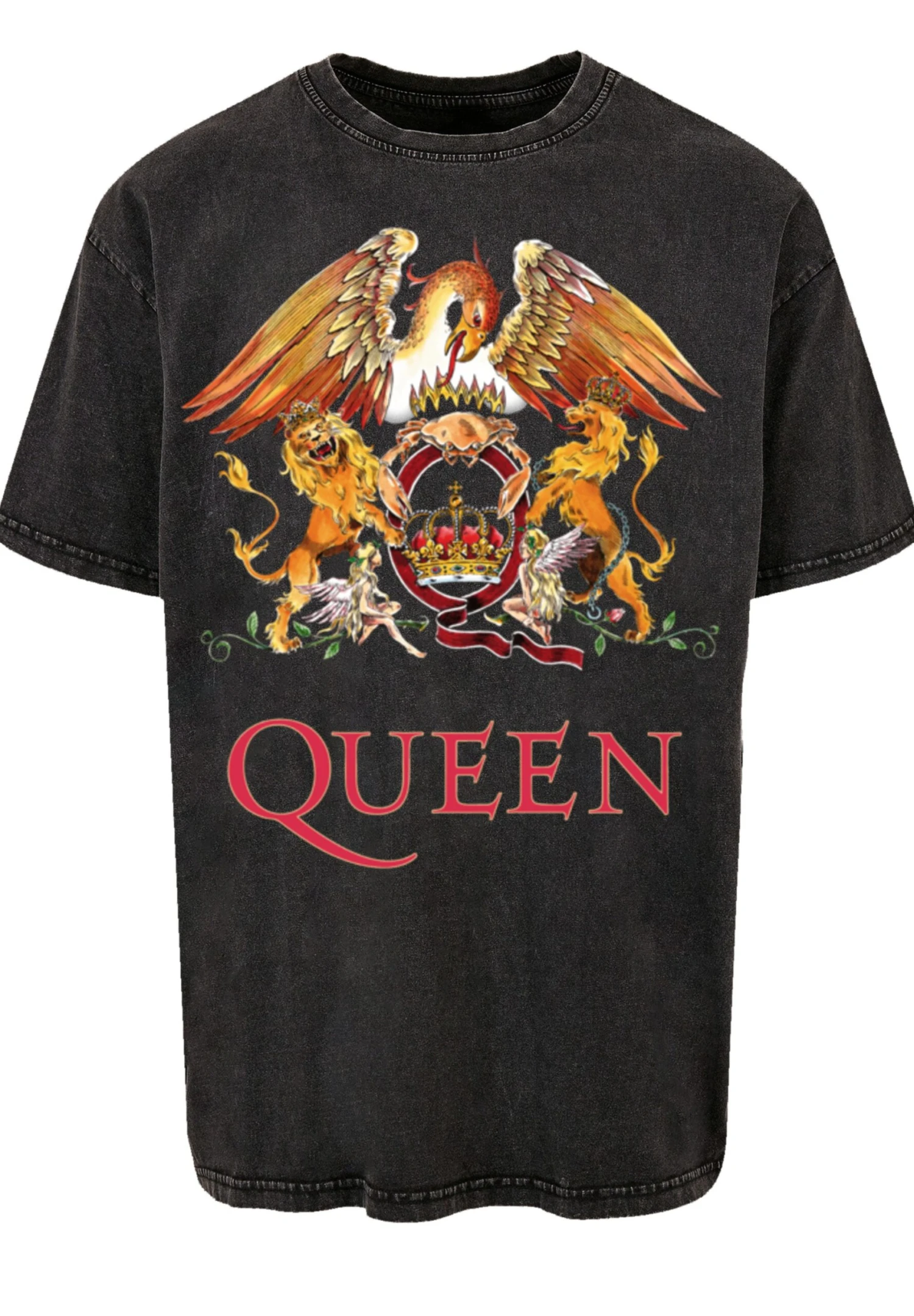 F4NT4STIC Queen Classic Crest - T-Shirt Print - Schwarz 8 F4NT4STIC Queen Classic Crest - T-Shirt Print - Schwarz - Afbeelding 6
