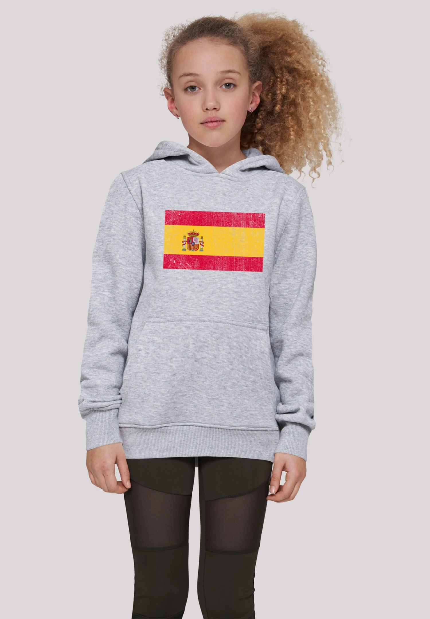 F4NT4STIC Spain Spanien Flagge Distressed - Hoodie - Heather Grey 4 F4NT4STIC Spain Spanien Flagge Distressed - Hoodie - Heather Grey - Afbeelding 2
