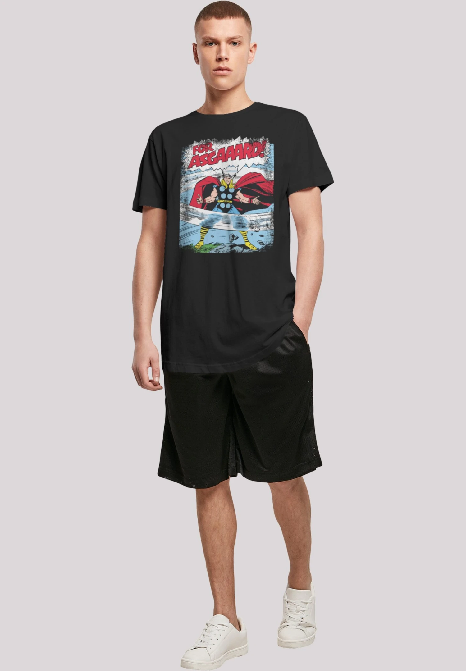 F4NT4STIC Marvel Thor Asgard - T-Shirt Print - Black 4 F4NT4STIC Marvel Thor Asgard - T-Shirt Print - Black - Afbeelding 2