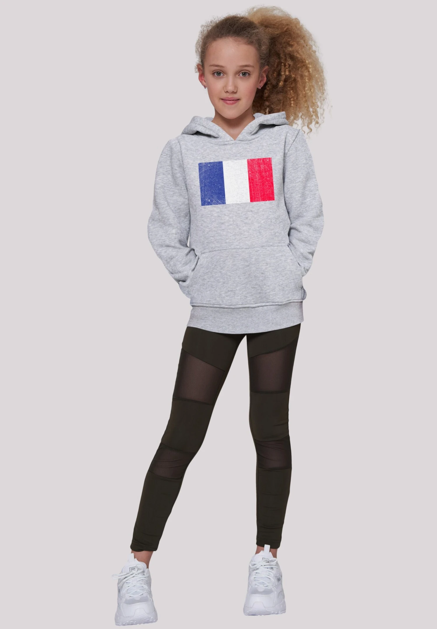 F4NT4STIC Frankreich Flagge Distressed - Hoodie - Heather Grey 3 F4NT4STIC Frankreich Flagge Distressed - Hoodie - Heather Grey